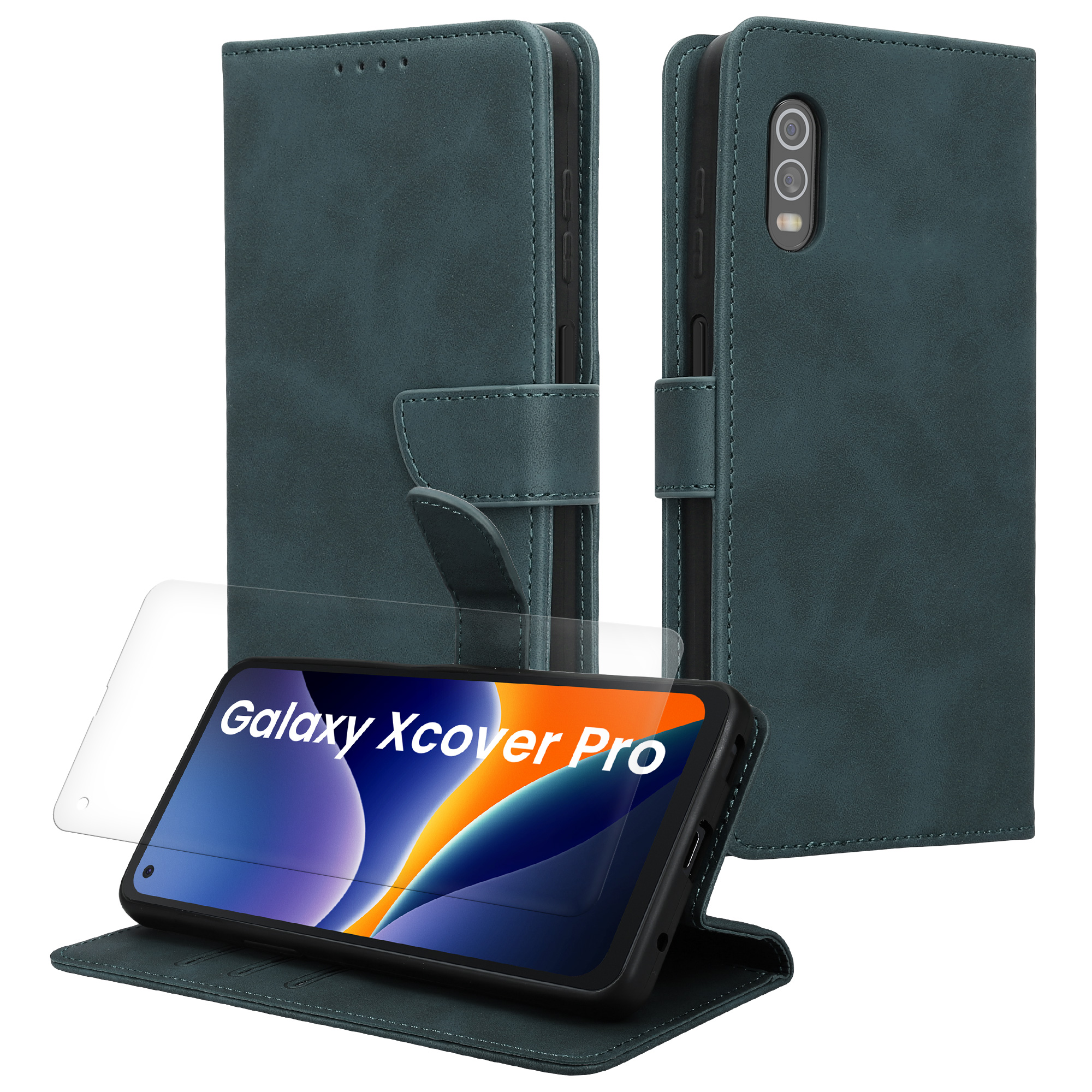 Pouzdro z eko kůže pro Samsung Galaxy Xcover Pro kwmobile - petrolejová