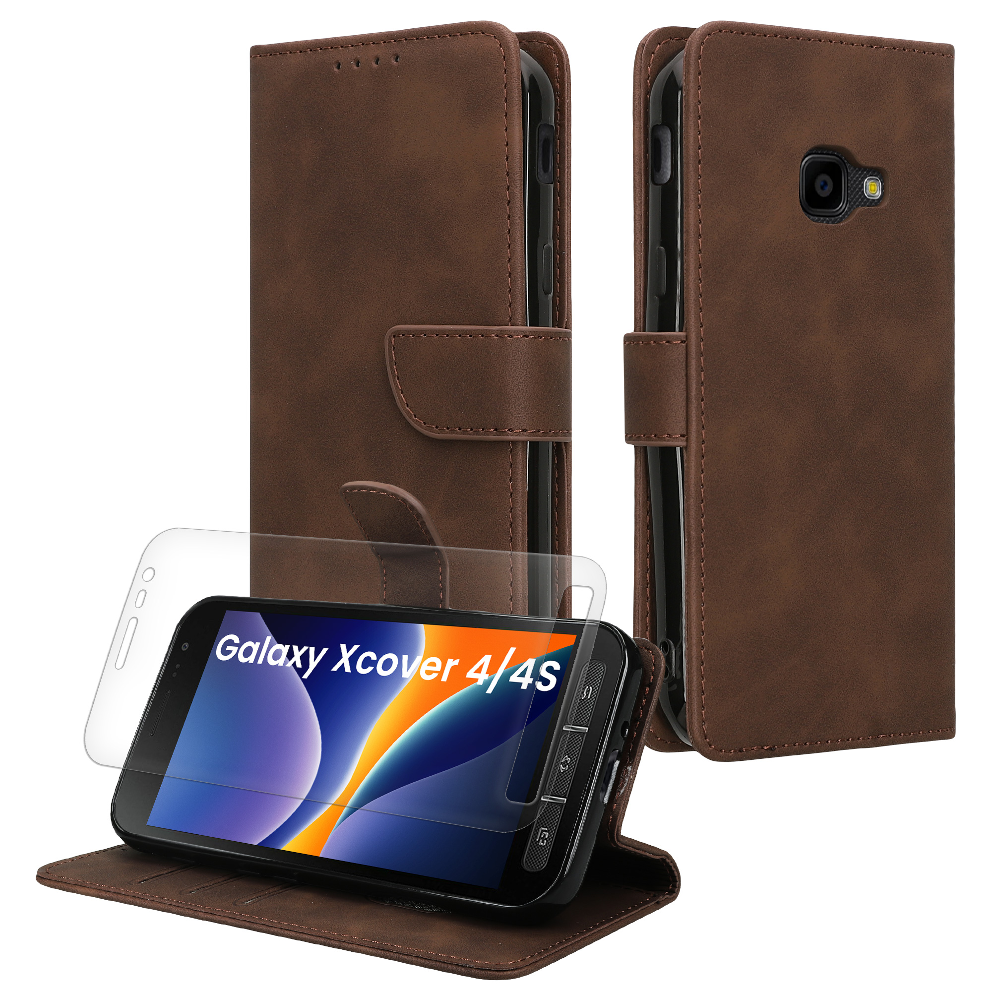 Pouzdro z eko kůže pro Samsung Galaxy Xcover 4 / 4S kwmobile - tmavě hnědá