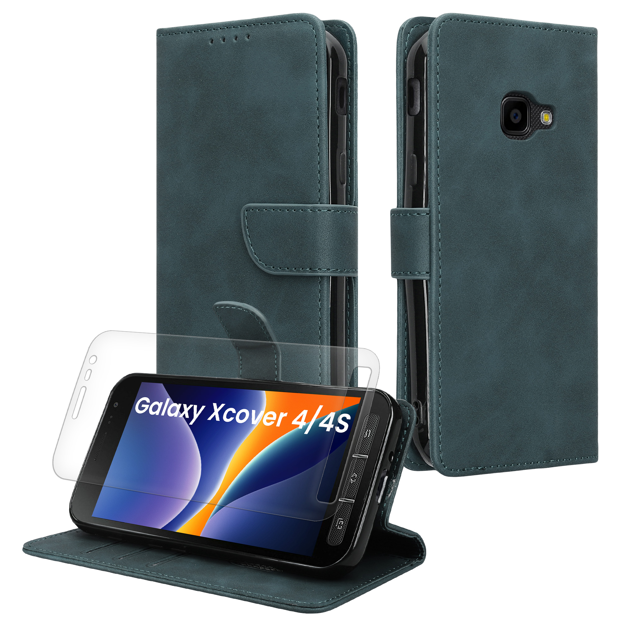 Flip pouzdro na mobil Galaxy Xcover 4 / 4S kwmobile peněženkové petrolejový