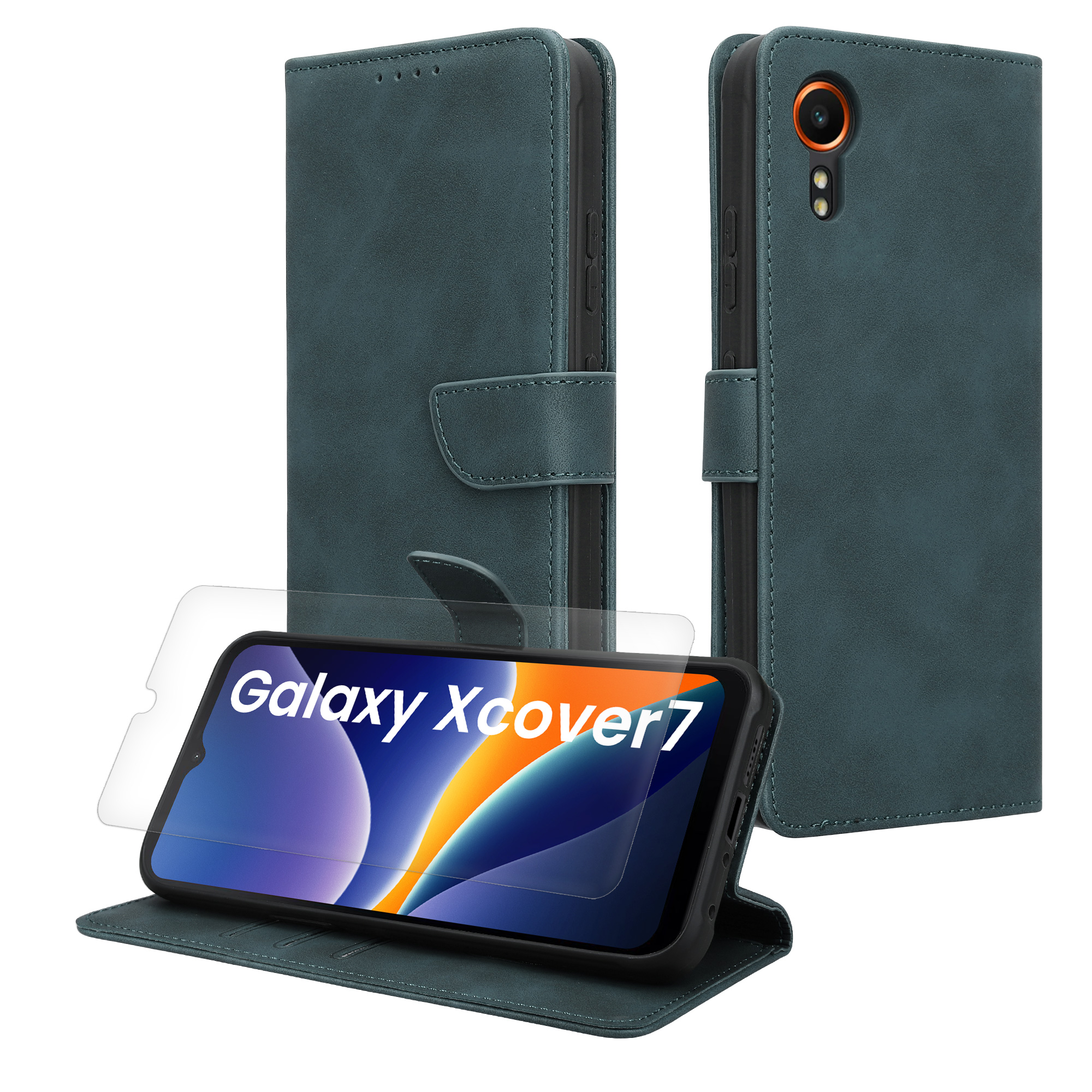 Pouzdro z eko kůže pro Samsung Galaxy Xcover7 kwmobile - petrolejová