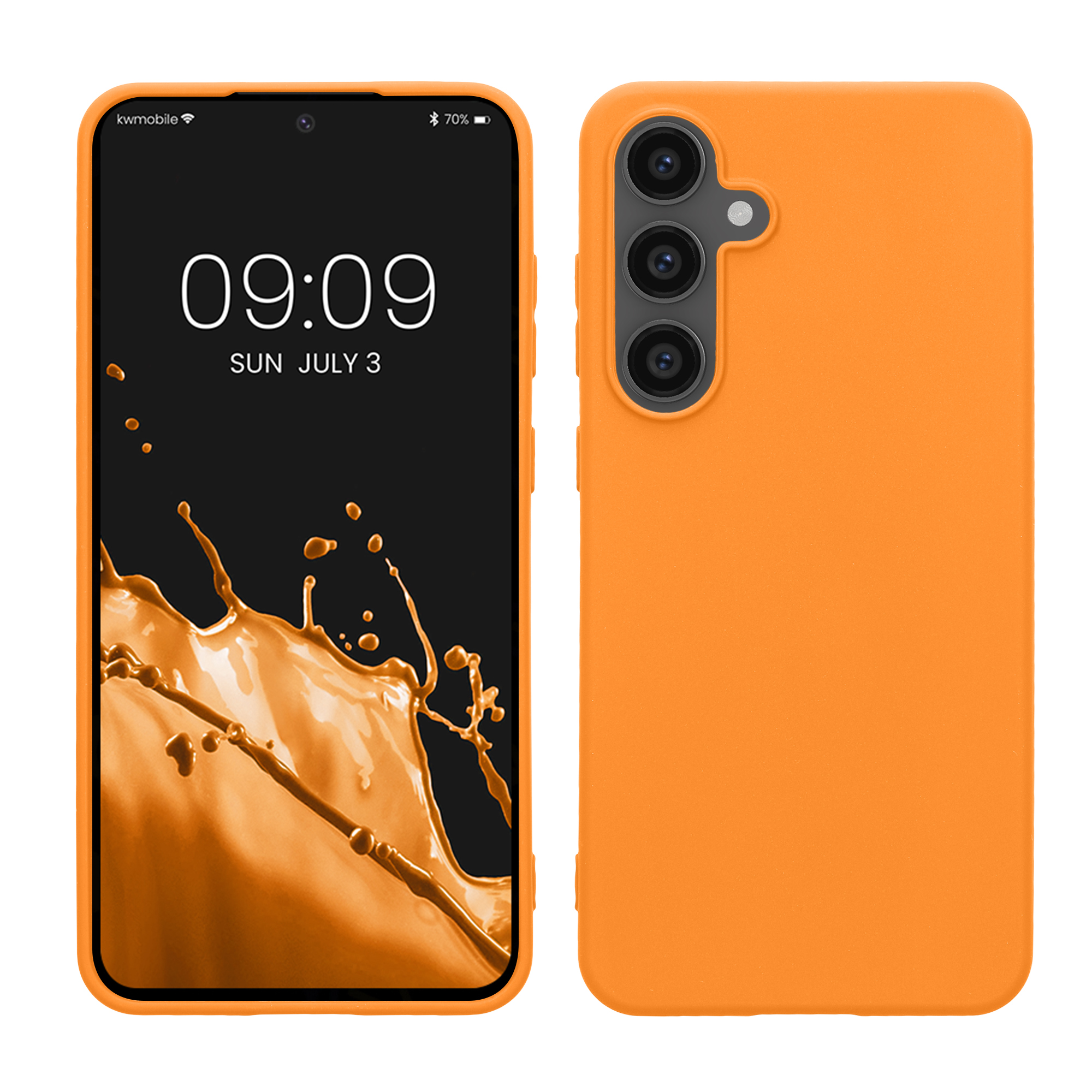 Kryt na mobil Samsung Galaxy S24 FE kwmobile oranžová Fruity Orange