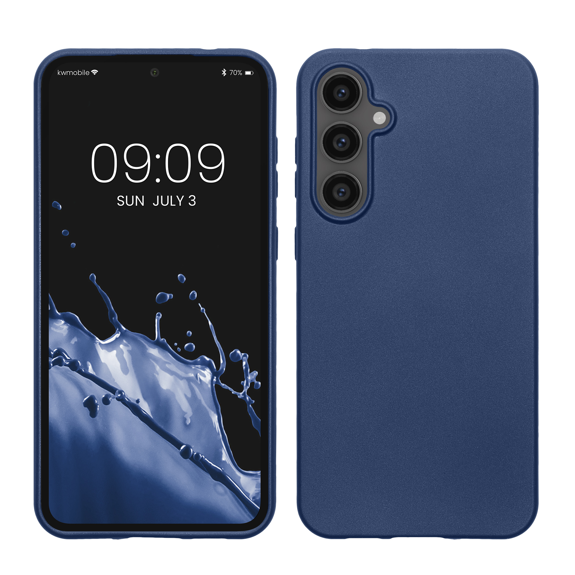 Metalický kryt na mobil Galaxy S23 FE kwmobile metalická modrá
