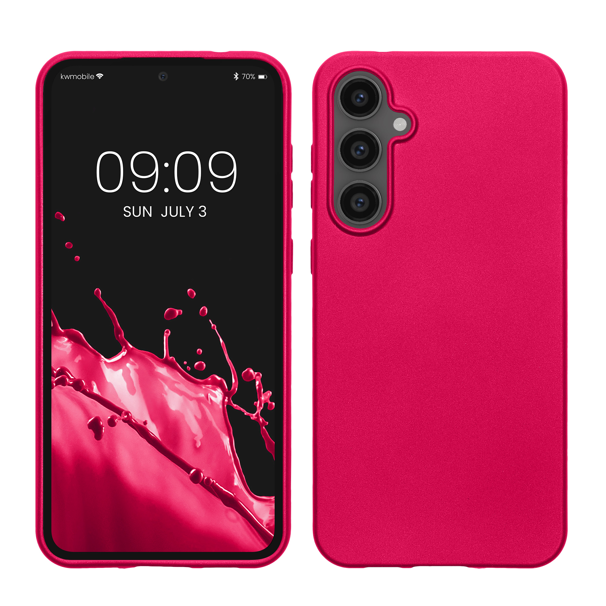 Metalický kryt na mobil Galaxy S23 FE kwmobile metalická růžová