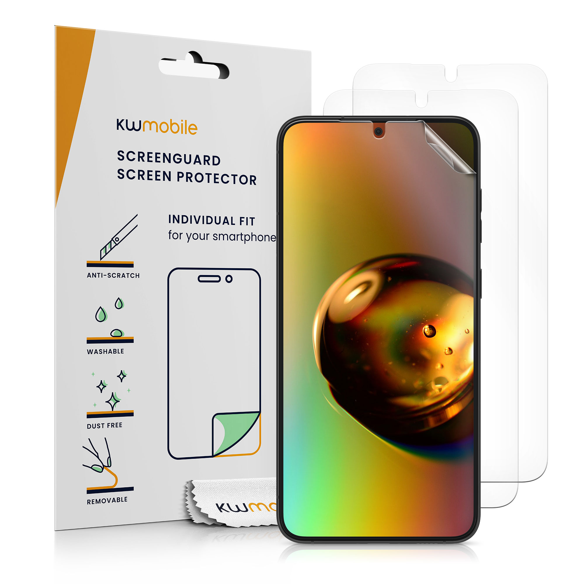 3x čirá ochranná fólie kwmobile Samsung Galaxy S25 Plus