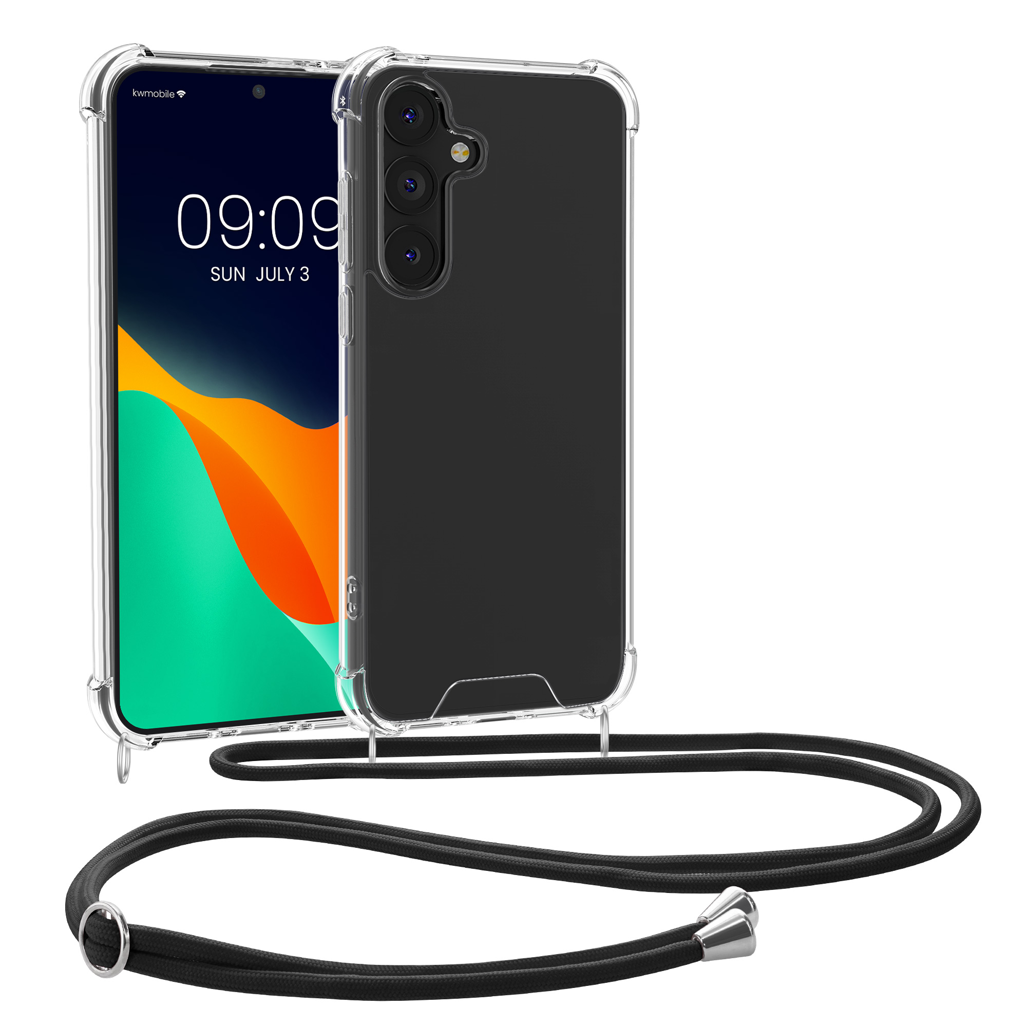 Crossbody kryt Samsung Galaxy S25 kwmobile transparentní