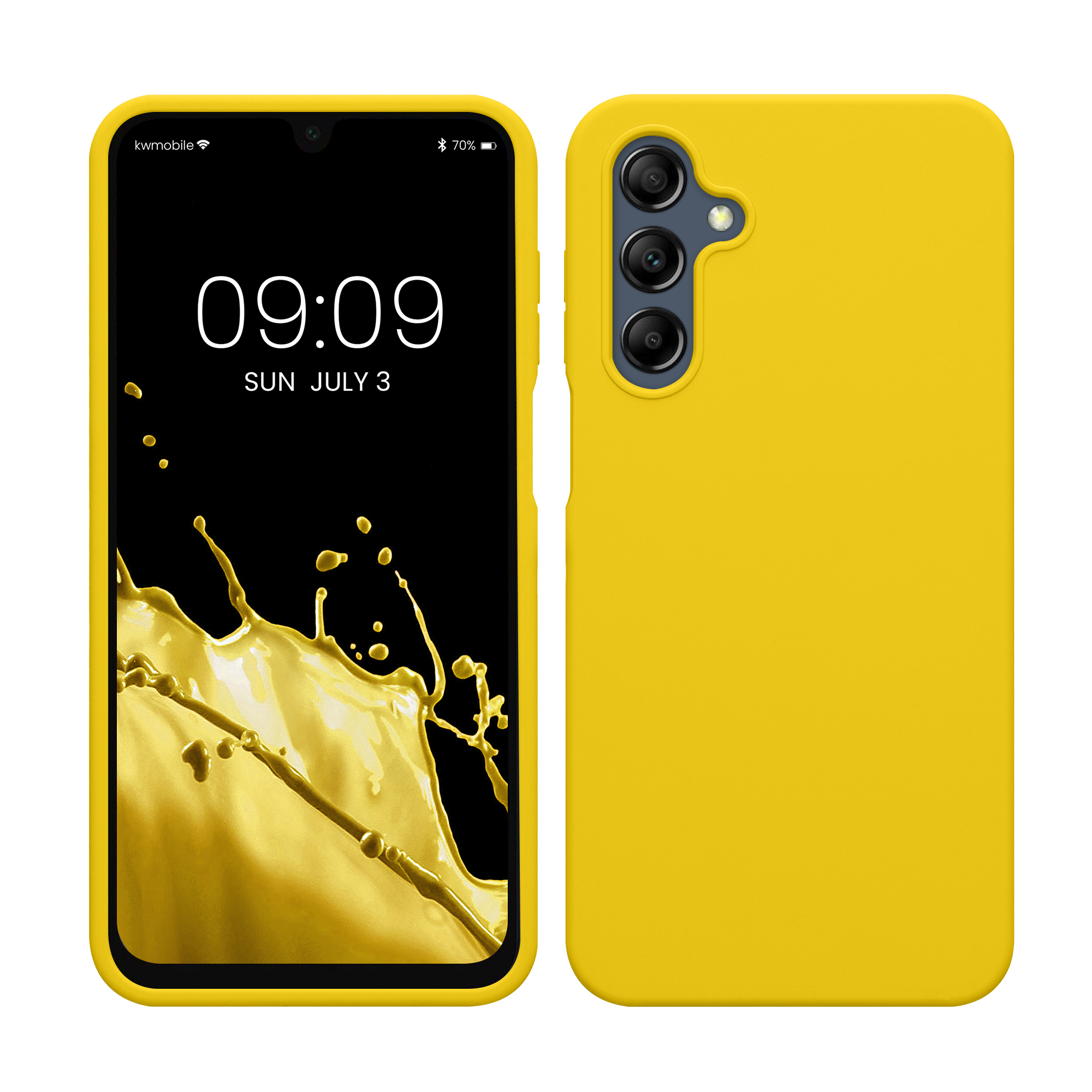 kwmobile měkký ochranný silikonový kryt pro Samsung Galaxy A16 5G, nárazuvzdorný, kompatibilní s bezdrátovým nabíjením, zářivě žlutá