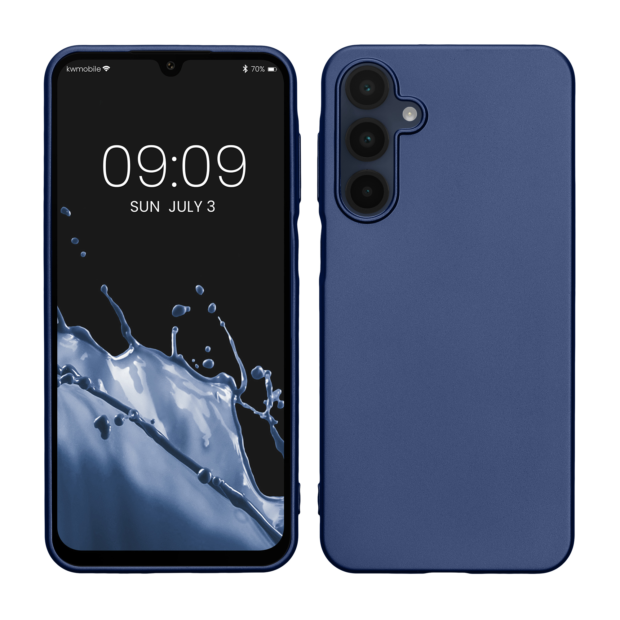 Kryt na mobil Samsung Galaxy A16 5G kwmobile TPU metalický Metalická modrá