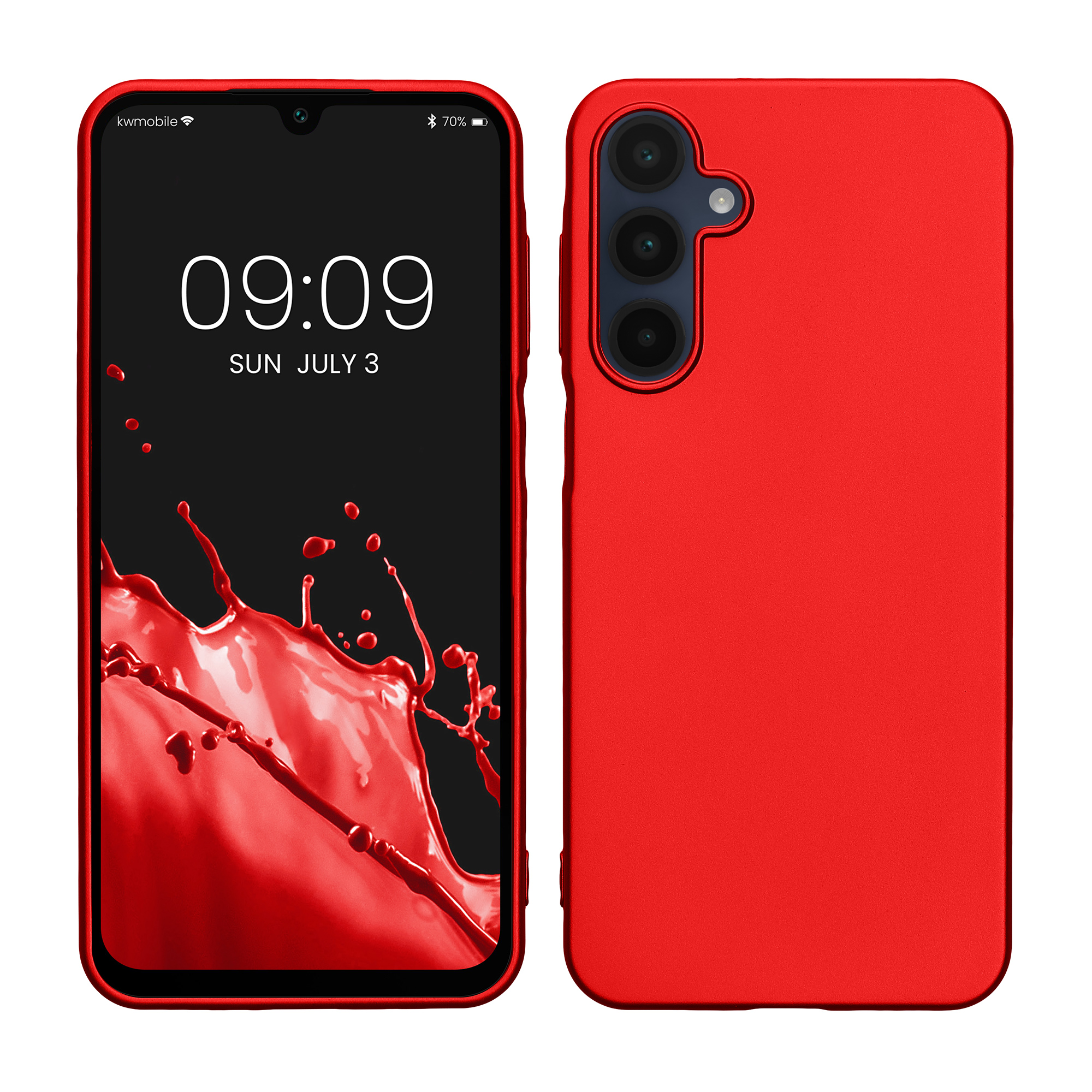 Kryt na mobil Samsung Galaxy A16 5G kwmobile TPU metalický Metalická tmavě červená