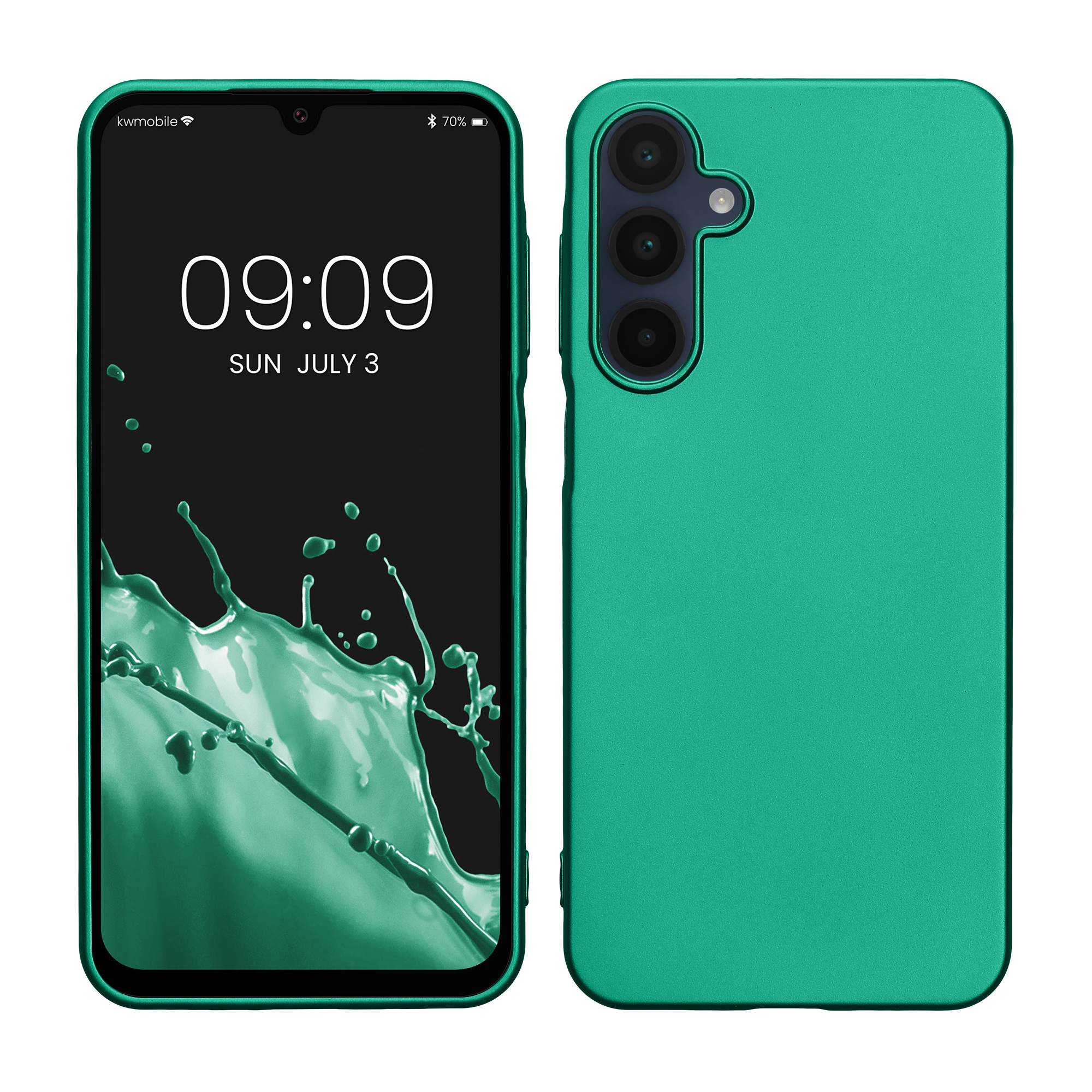 Kryt na mobil Samsung Galaxy A16 5G kwmobile TPU metalický Tmavě metalická zelená