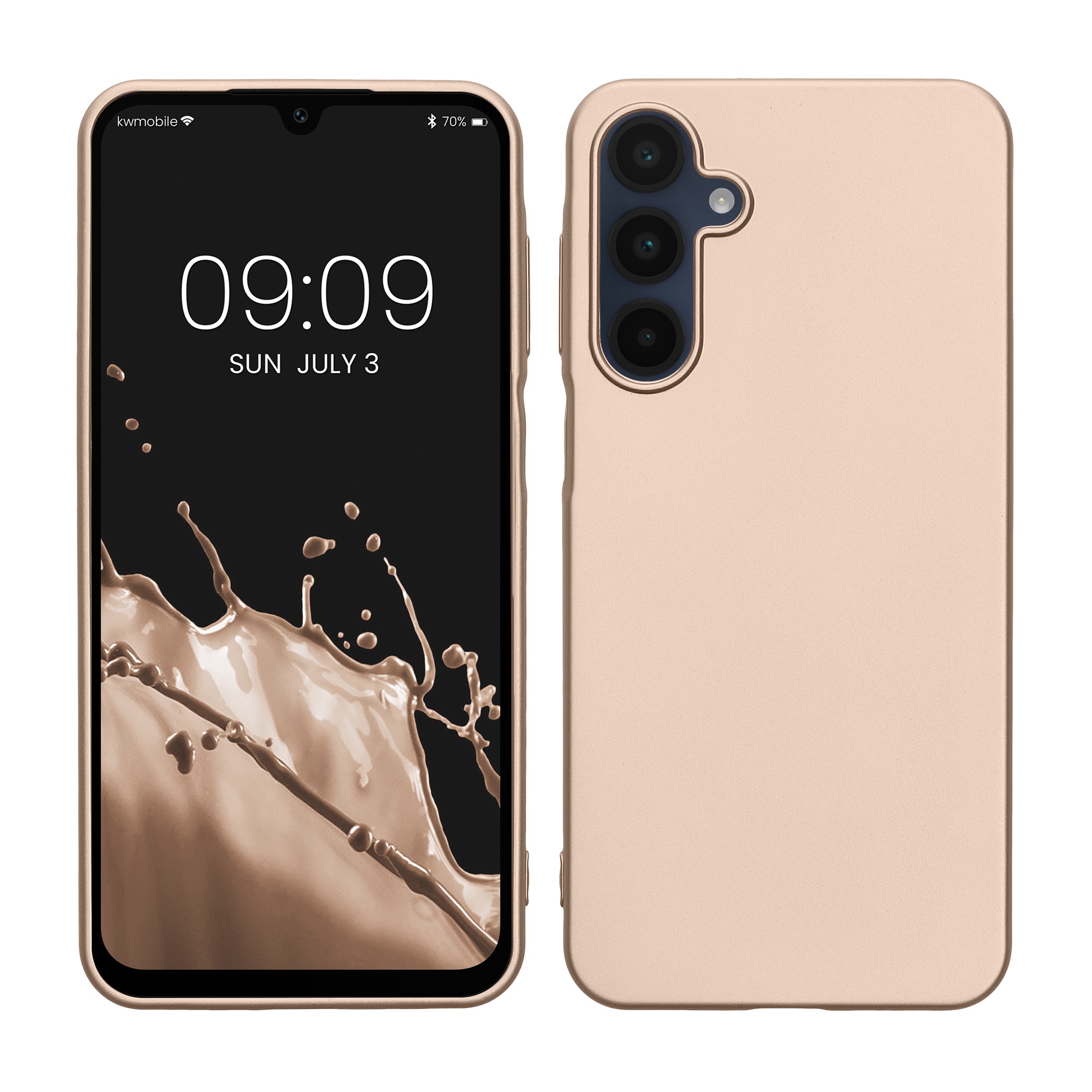 Kryt na mobil Samsung Galaxy A16 5G kwmobile TPU metalický Metalická zlatá