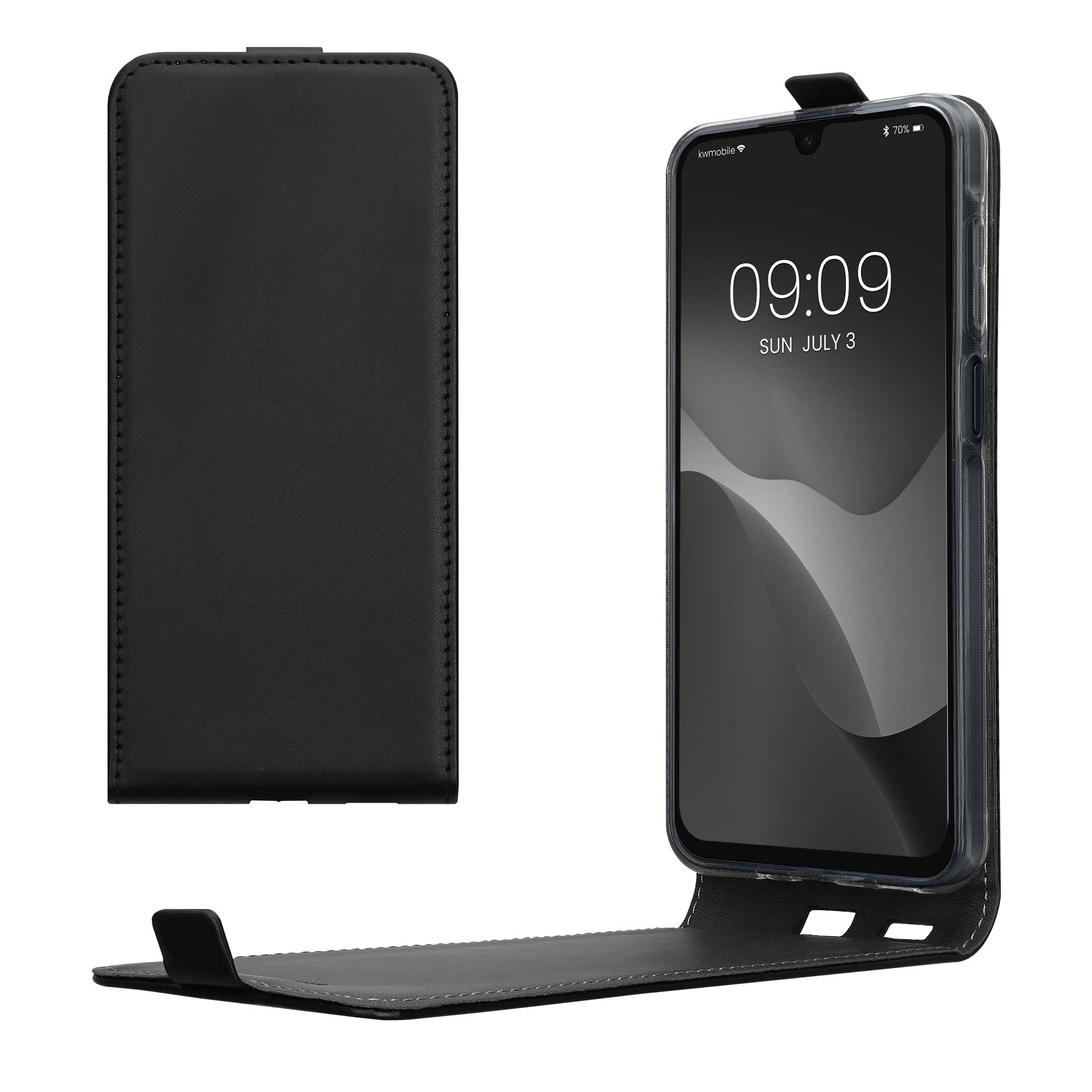 Flip pouzdro Samsung Galaxy A16 5G kwmobile PU kůže vertikální s magnetem Černá