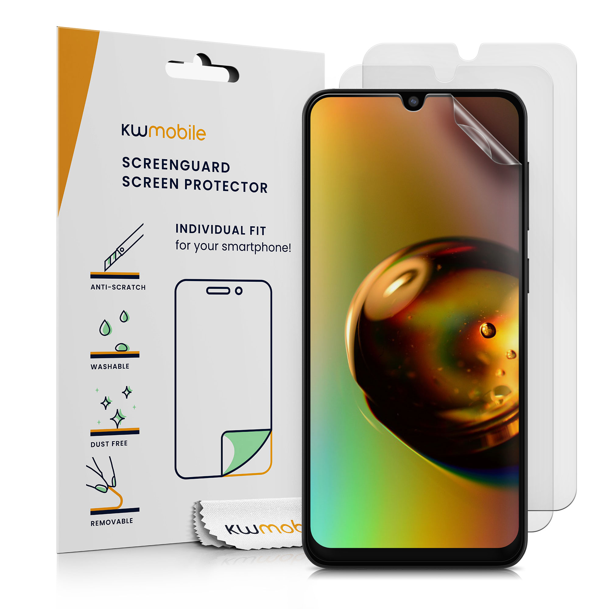 Matná ochranná fólie Samsung Galaxy A50 kwmobile 3 ks anti-fingerprint matná