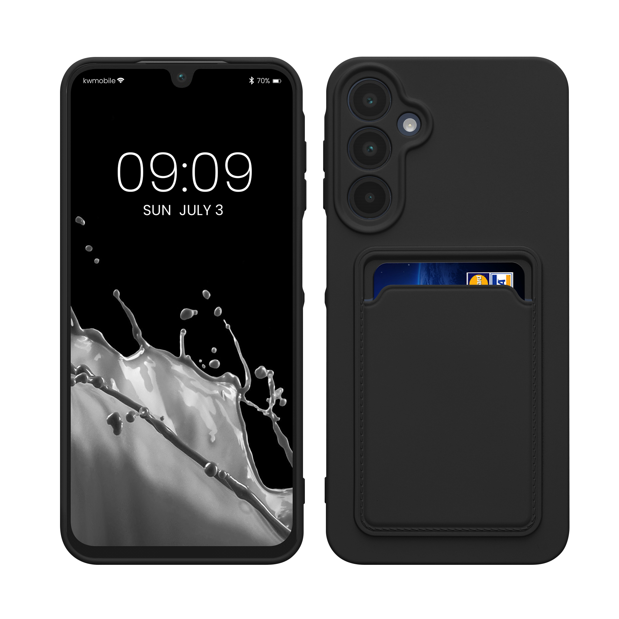 Kryt na mobil Samsung Galaxy A16 5G kwmobile TPU s přihrádkou na kartu Černá