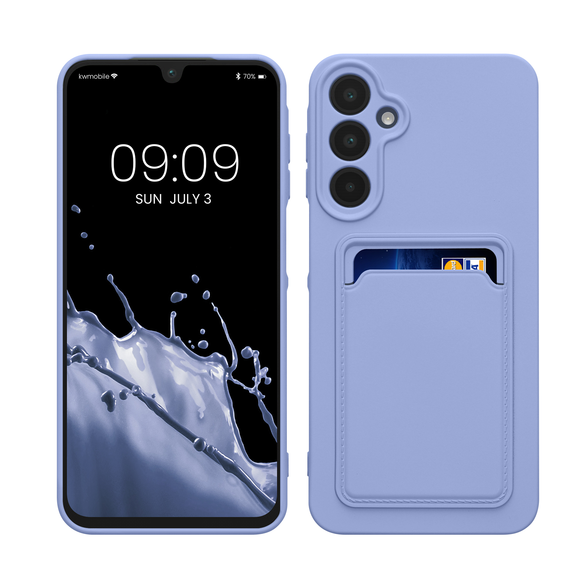 Kryt na mobil Samsung Galaxy A16 5G kwmobile TPU s přihrádkou na kartu Levandulová