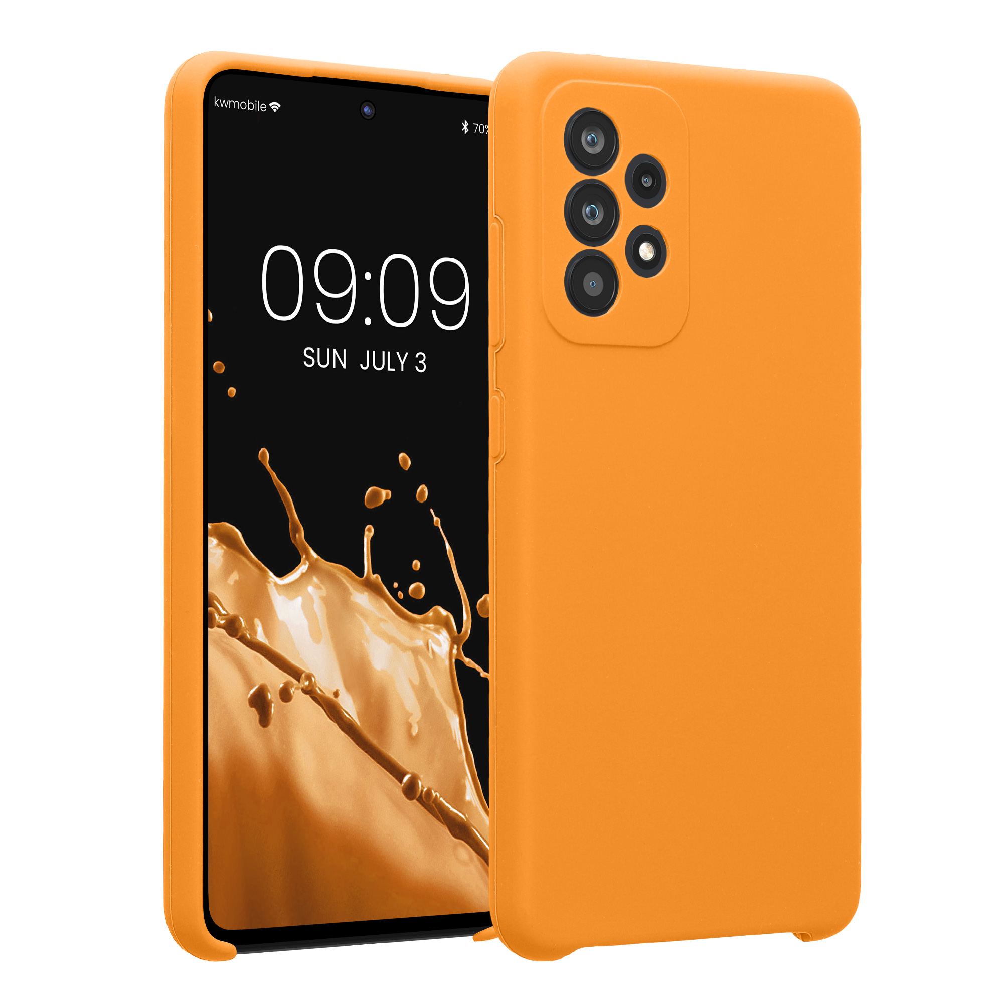 Kryt na mobil Samsung Galaxy A52 / A52 5G / A52s 5G kwmobile slim matný TPU Ovocná oranžová