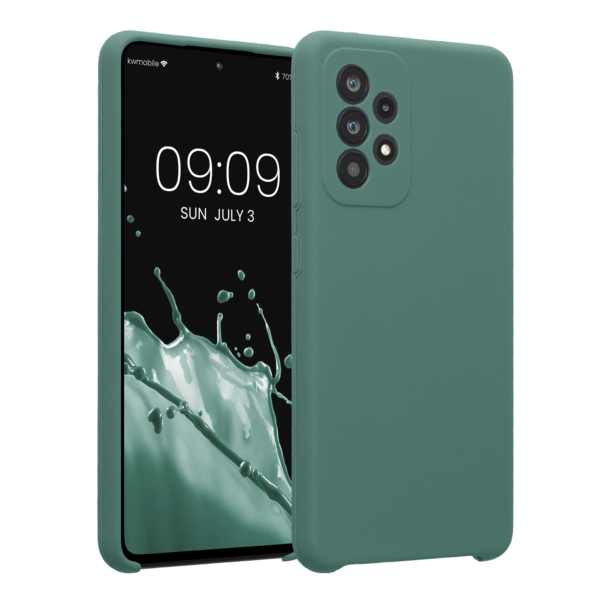 Pouzdro pro Samsung Galaxy A52 / A52 5G / A52s 5G kwmobile tenké Soft Touch silikonové - lesní zelená