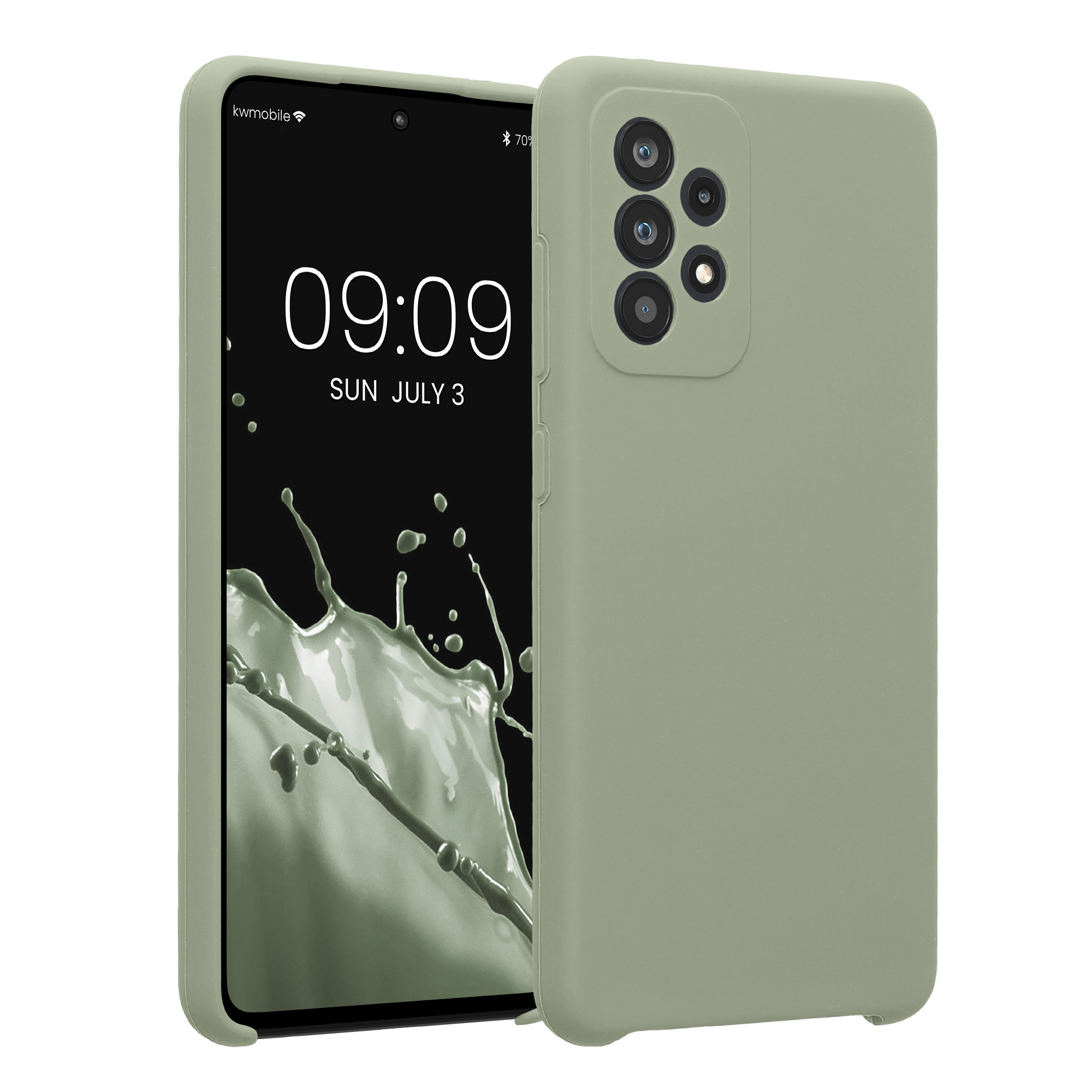 Kryt na mobil Samsung Galaxy A52 / A52 5G / A52s 5G kwmobile slim matný TPU Šedo-zelená
