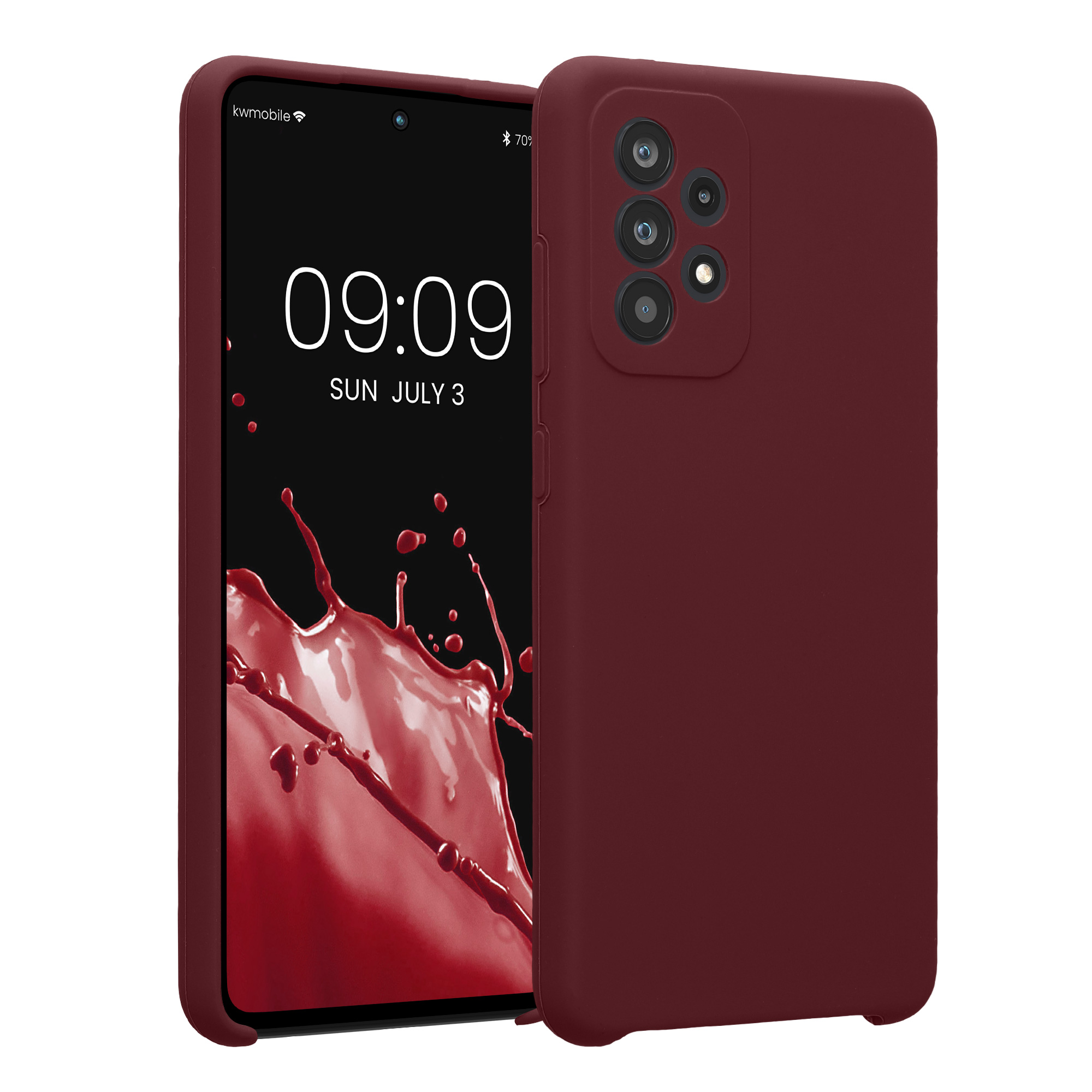 Kryt na mobil Samsung Galaxy A52 / A52 5G / A52s 5G kwmobile slim matný TPU Bordeaux fialová