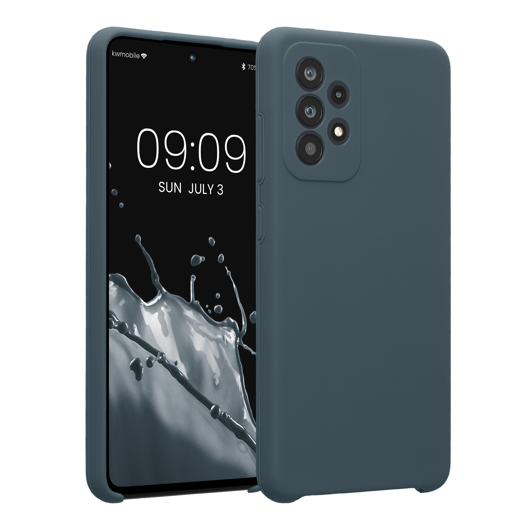 Kryt na mobil Samsung Galaxy A52 / A52 5G / A52s 5G kwmobile slim matný TPU Tmavě břidlicová