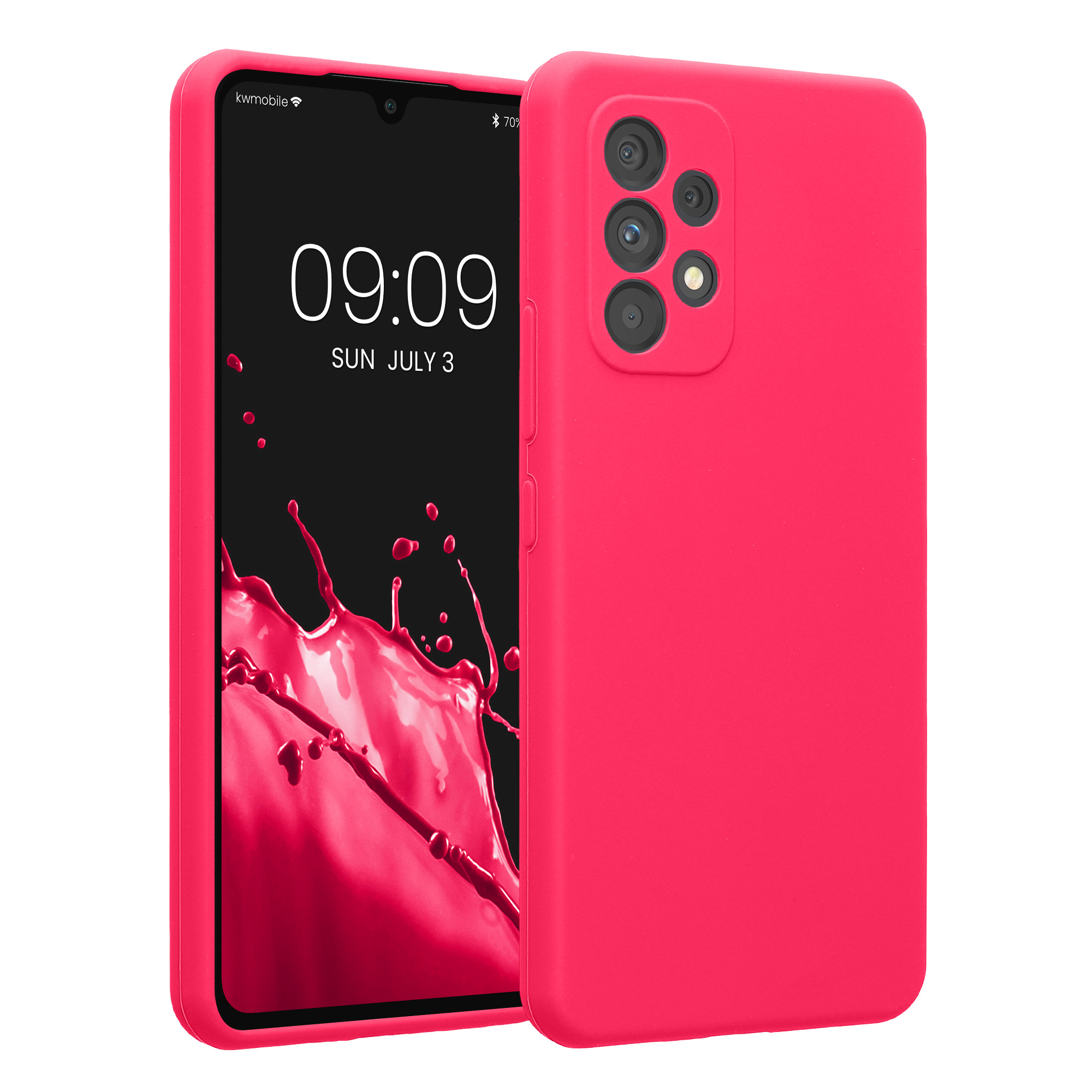 Kryt na mobil Samsung Galaxy A53 5G kwmobile slim matný TPU Neonová růžová