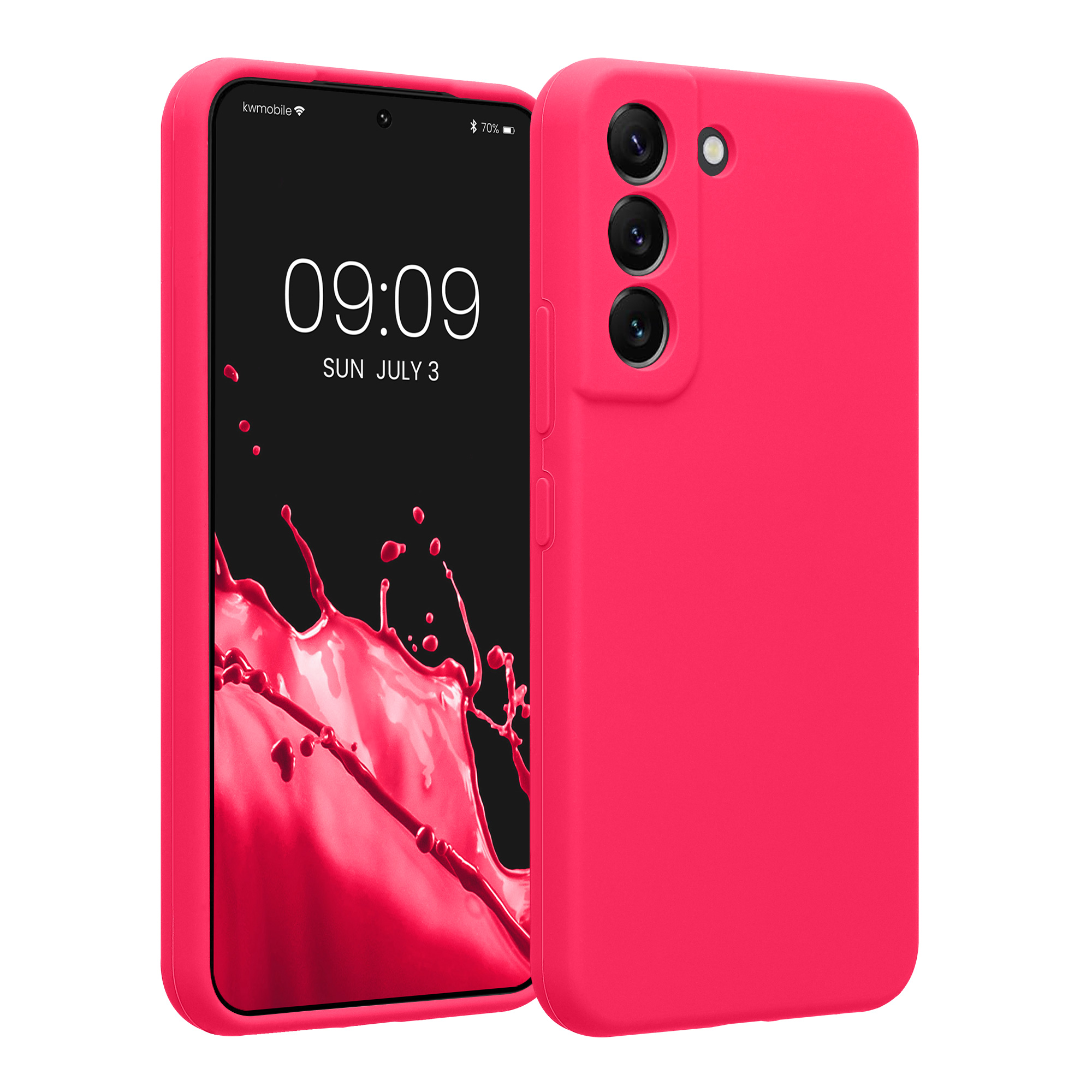 Kryt na mobil Galaxy S22 kwmobile Soft Touch neonově růžová