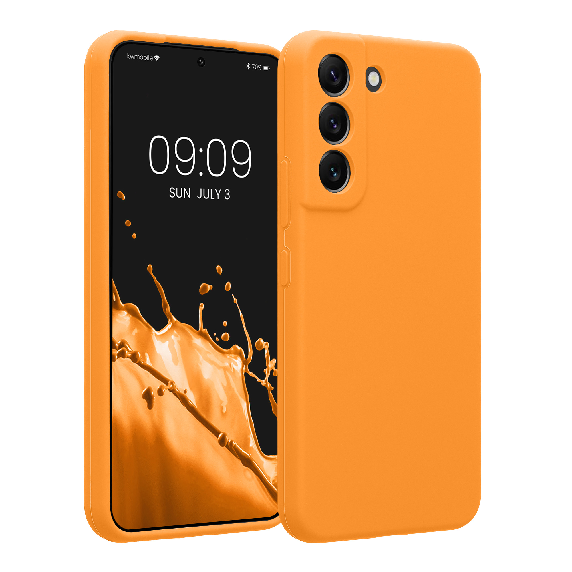 Kryt na mobil Galaxy S22 kwmobile Soft Touch ovocně oranžová