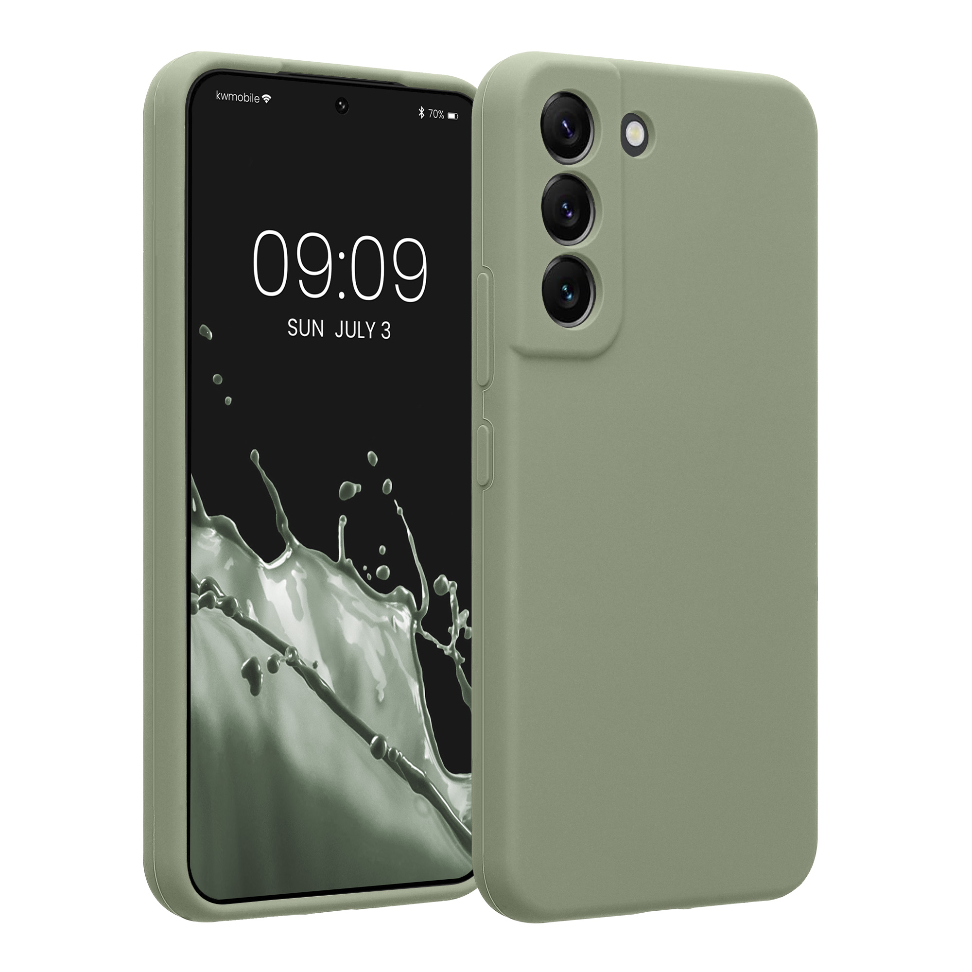 Kryt na mobil Galaxy S22 kwmobile Soft Touch šedozelená
