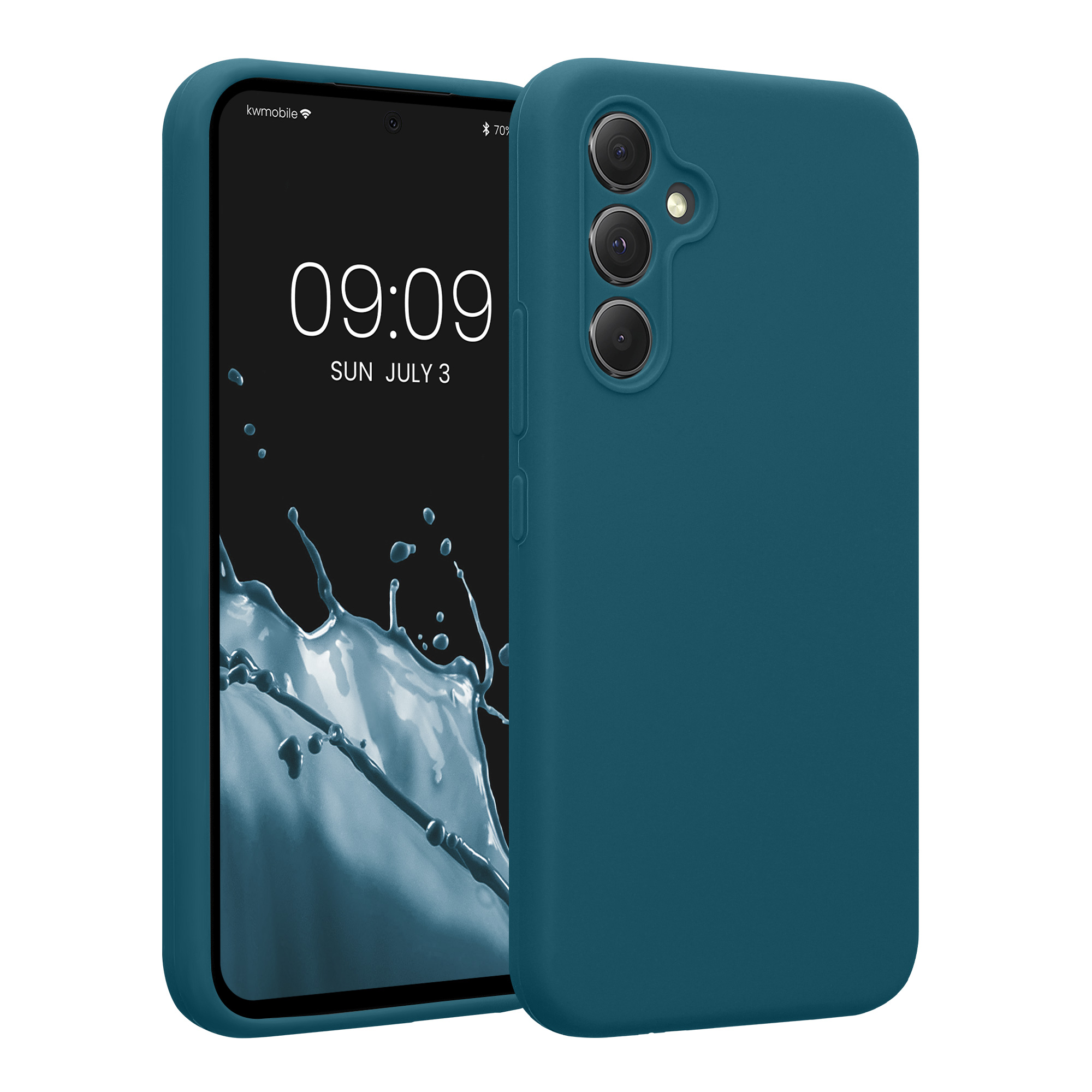 Kryt na mobil Samsung Galaxy A54 5G kwmobile slim matný TPU Matná petrolejová