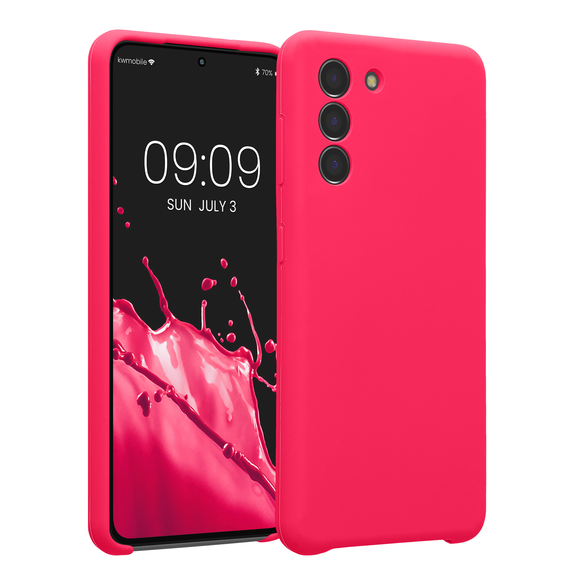 Kryt na mobil Galaxy S21 kwmobile Soft Touch neonově růžová