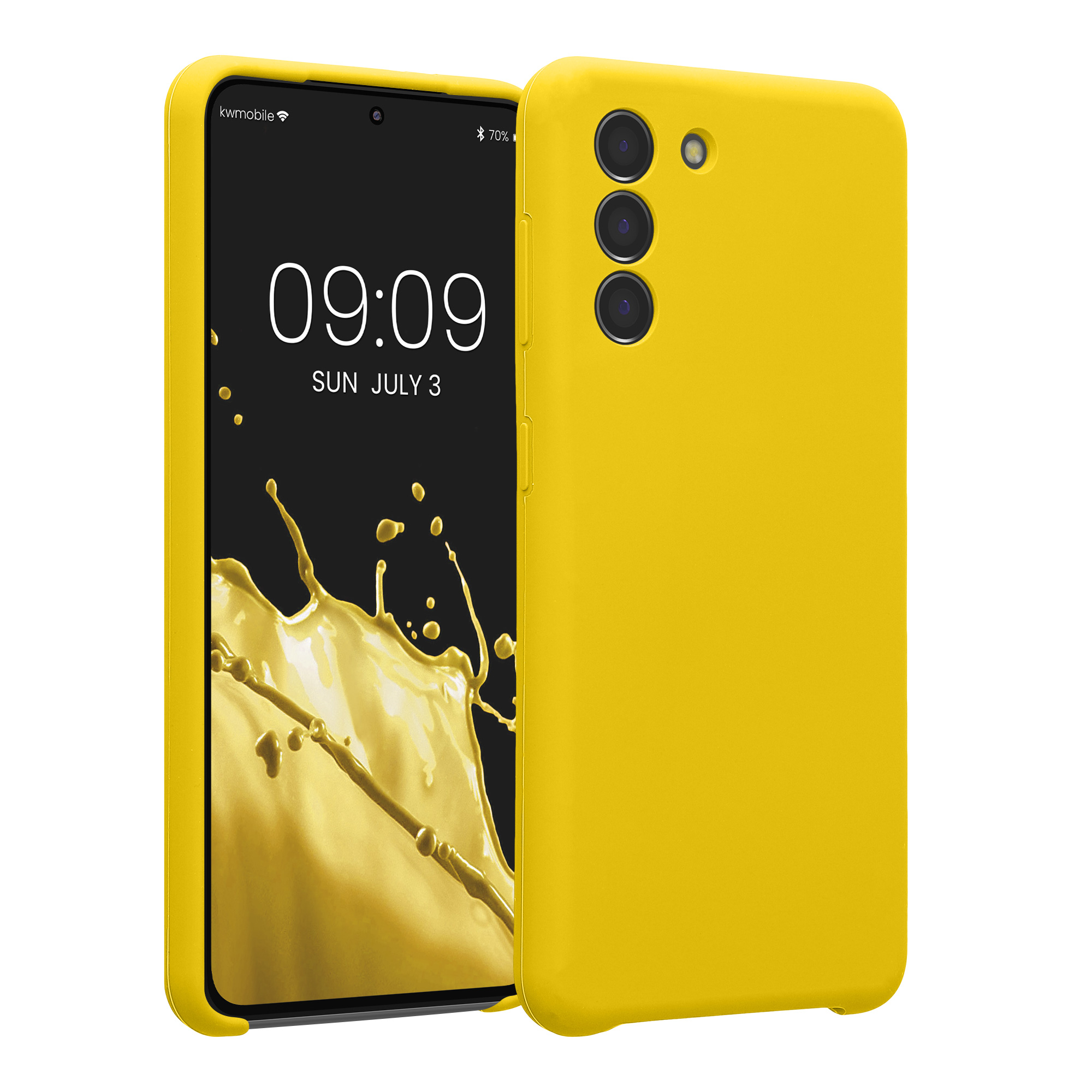 Matný kryt na mobil Samsung Galaxy S21 kwmobile zářivě žlutý