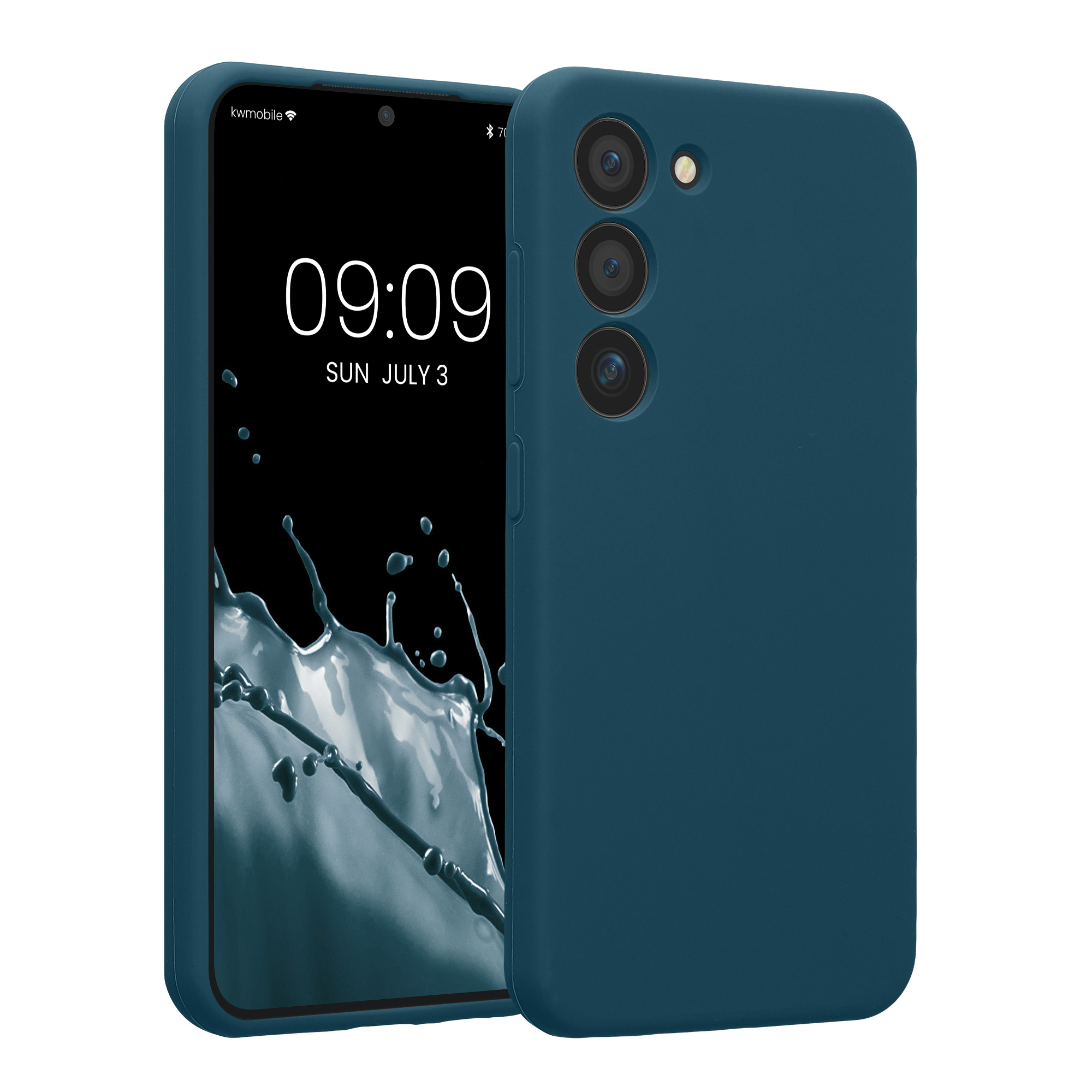 Silikonový kryt na mobil Galaxy S23 kwmobile matná petrolejová