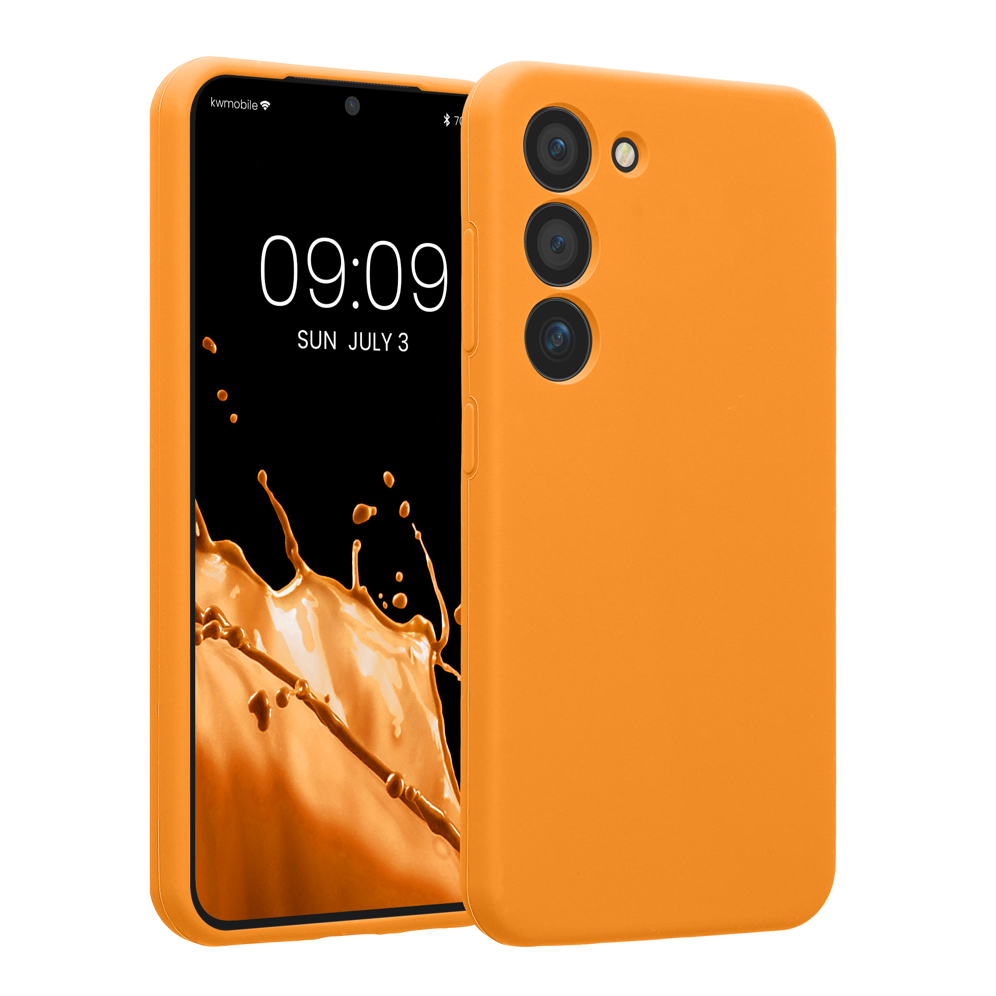 Silikonový kryt na mobil Galaxy S23 kwmobile ovocná oranžová