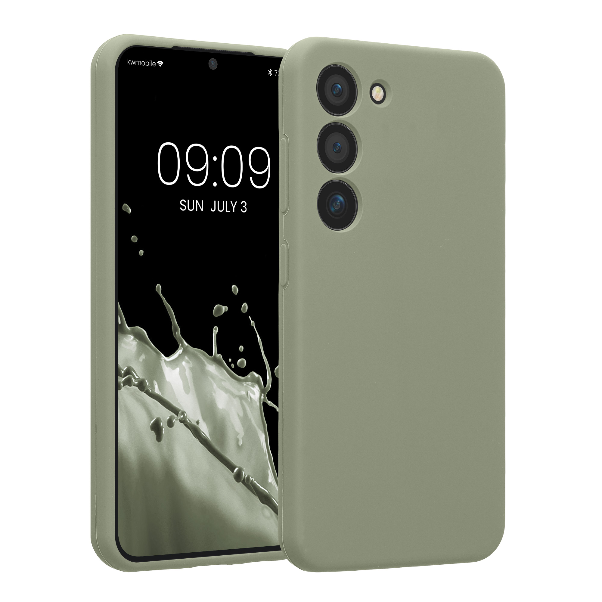 Silikonový kryt na mobil Galaxy S23 kwmobile šedozelená
