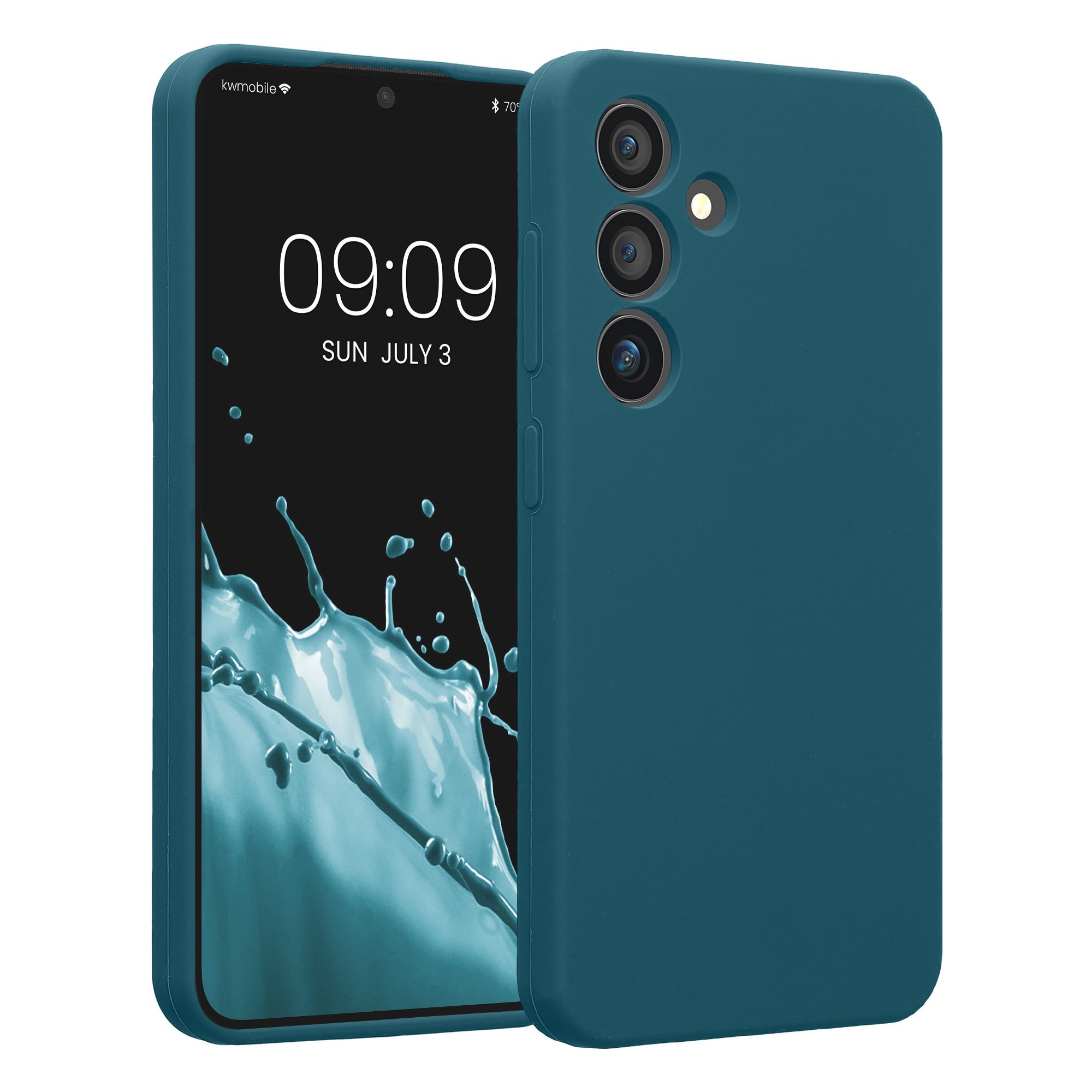 Pouzdro pro Samsung Galaxy S24 kwmobile tenké Soft Touch silikonové - matná petrolejová