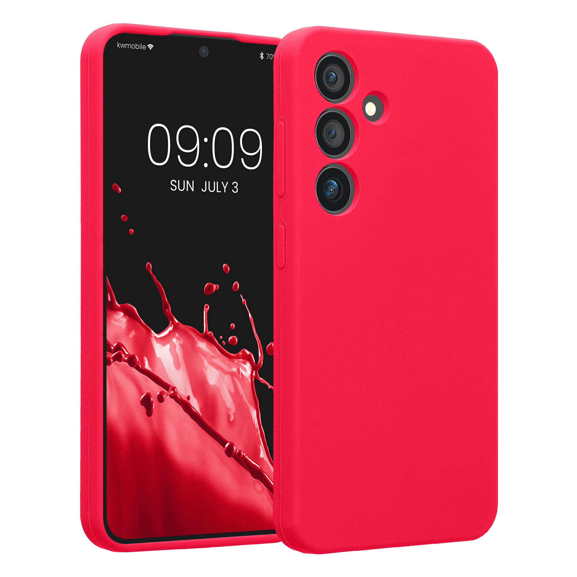 Silikonový kryt na mobil Galaxy S24 kwmobile neonově růžová