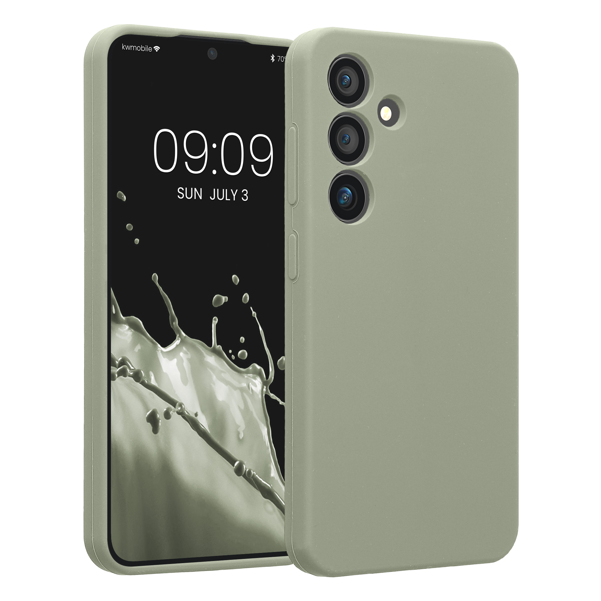 Silikonový kryt na mobil Galaxy S24 kwmobile šedozelená