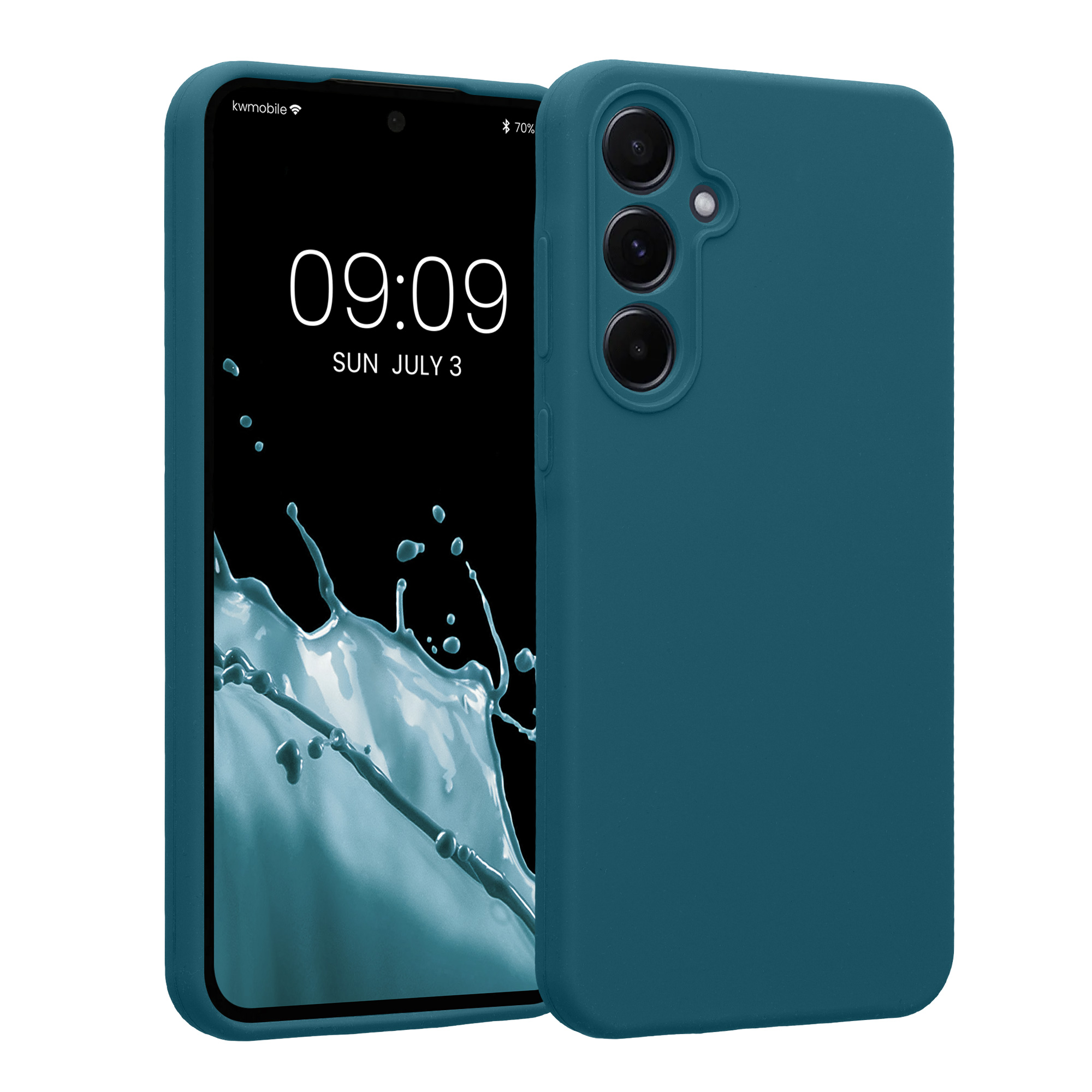 Kryt na mobil Samsung Galaxy A55 5G kwmobile slim matný TPU Matná petrolejová