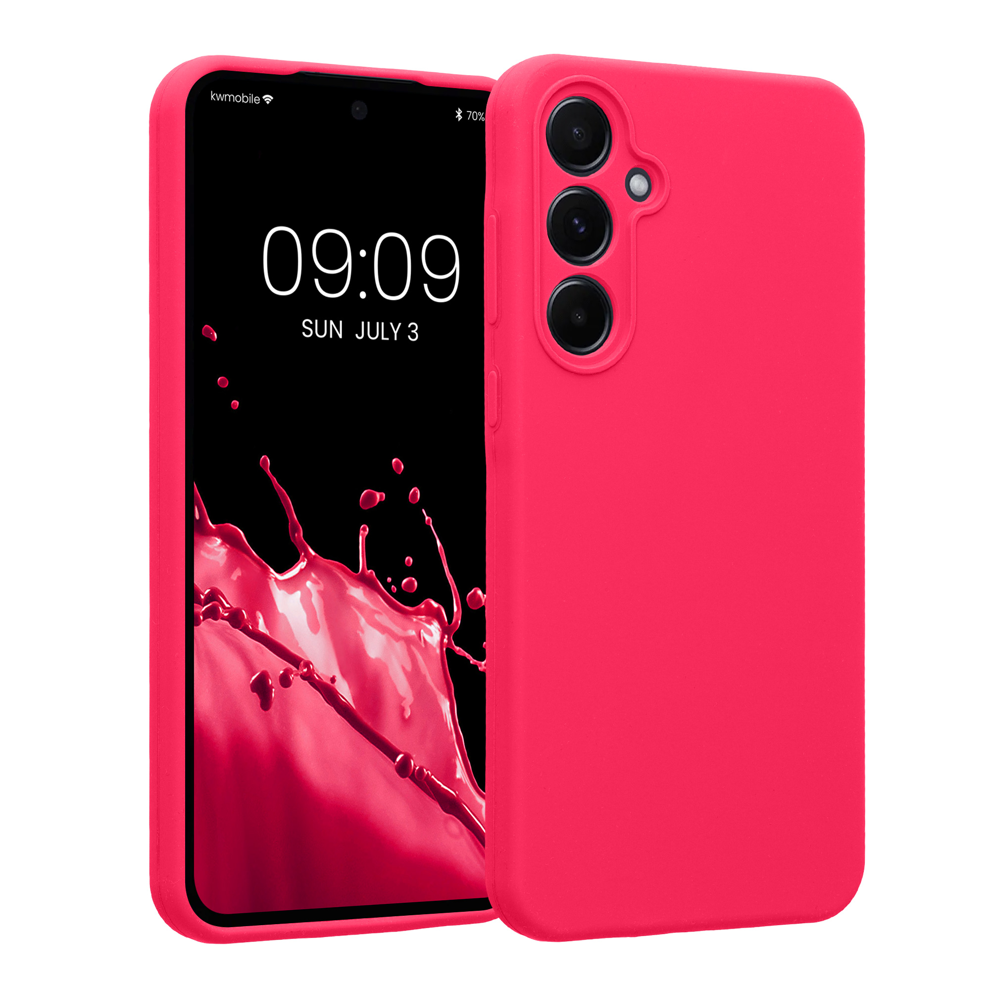 Kryt na mobil Samsung Galaxy A55 5G kwmobile slim matný TPU Neonová růžová