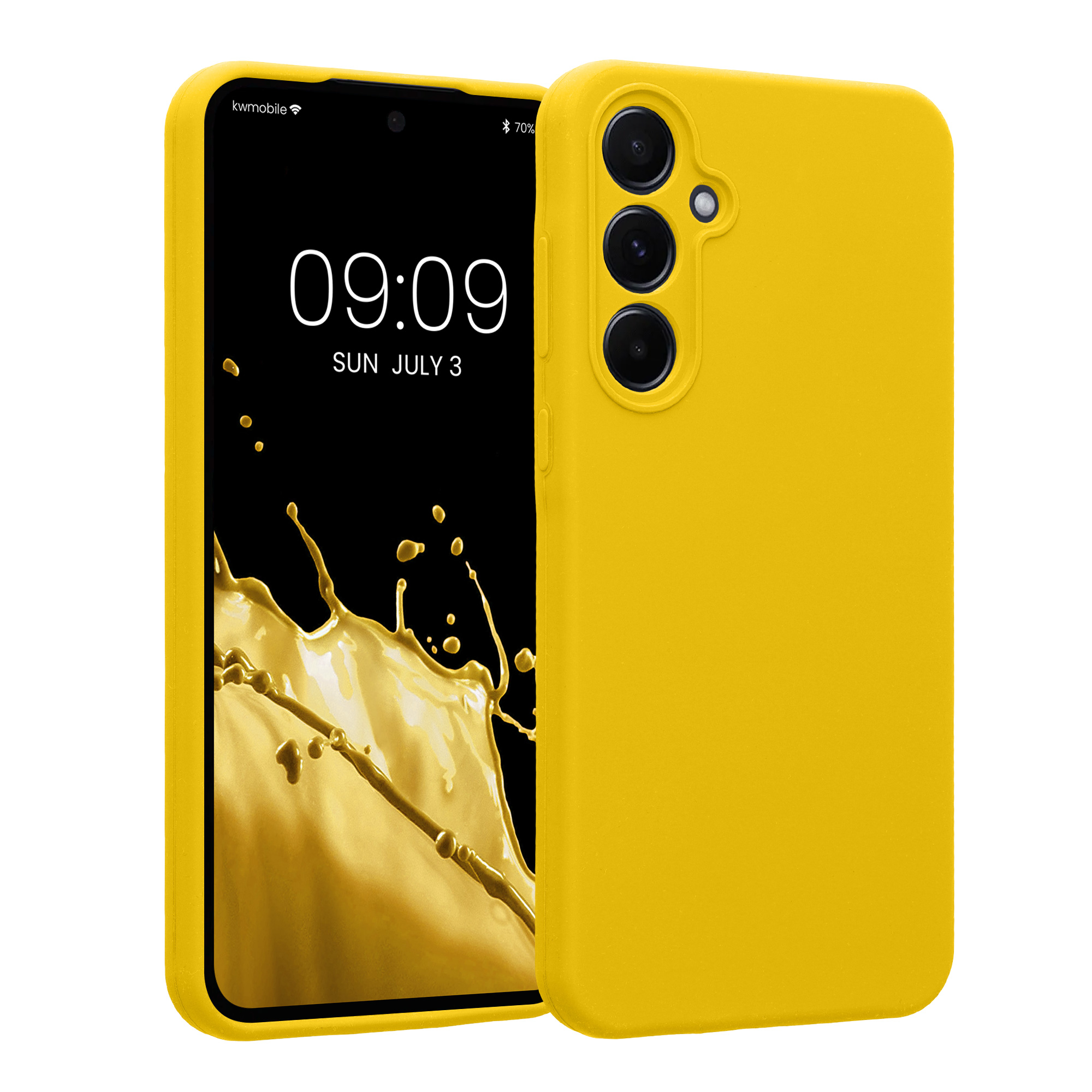 Kryt na mobil Samsung Galaxy A55 5G kwmobile slim matný TPU Zářivá žlutá