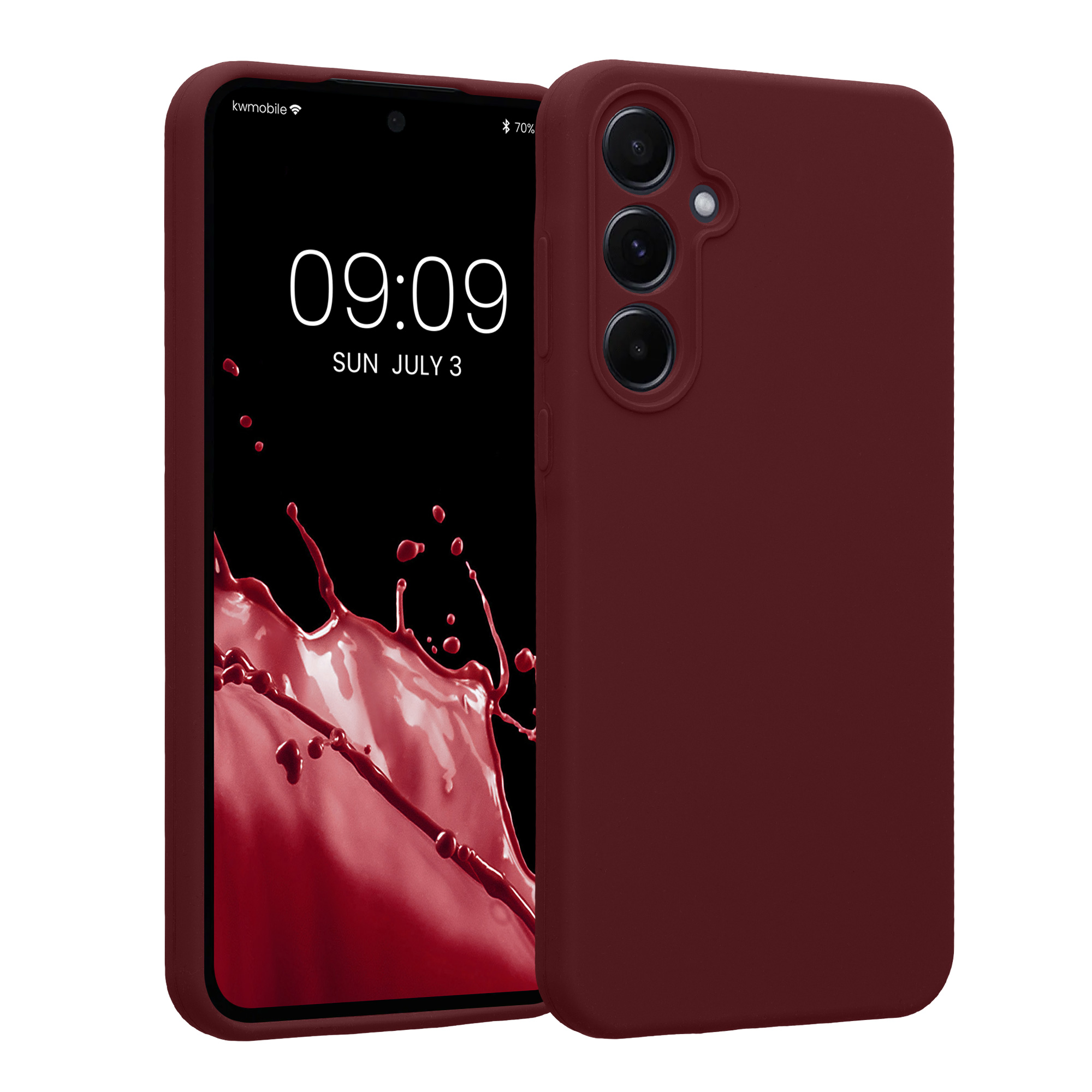Kryt na mobil Samsung Galaxy A55 5G kwmobile slim matný TPU Bordeaux fialová
