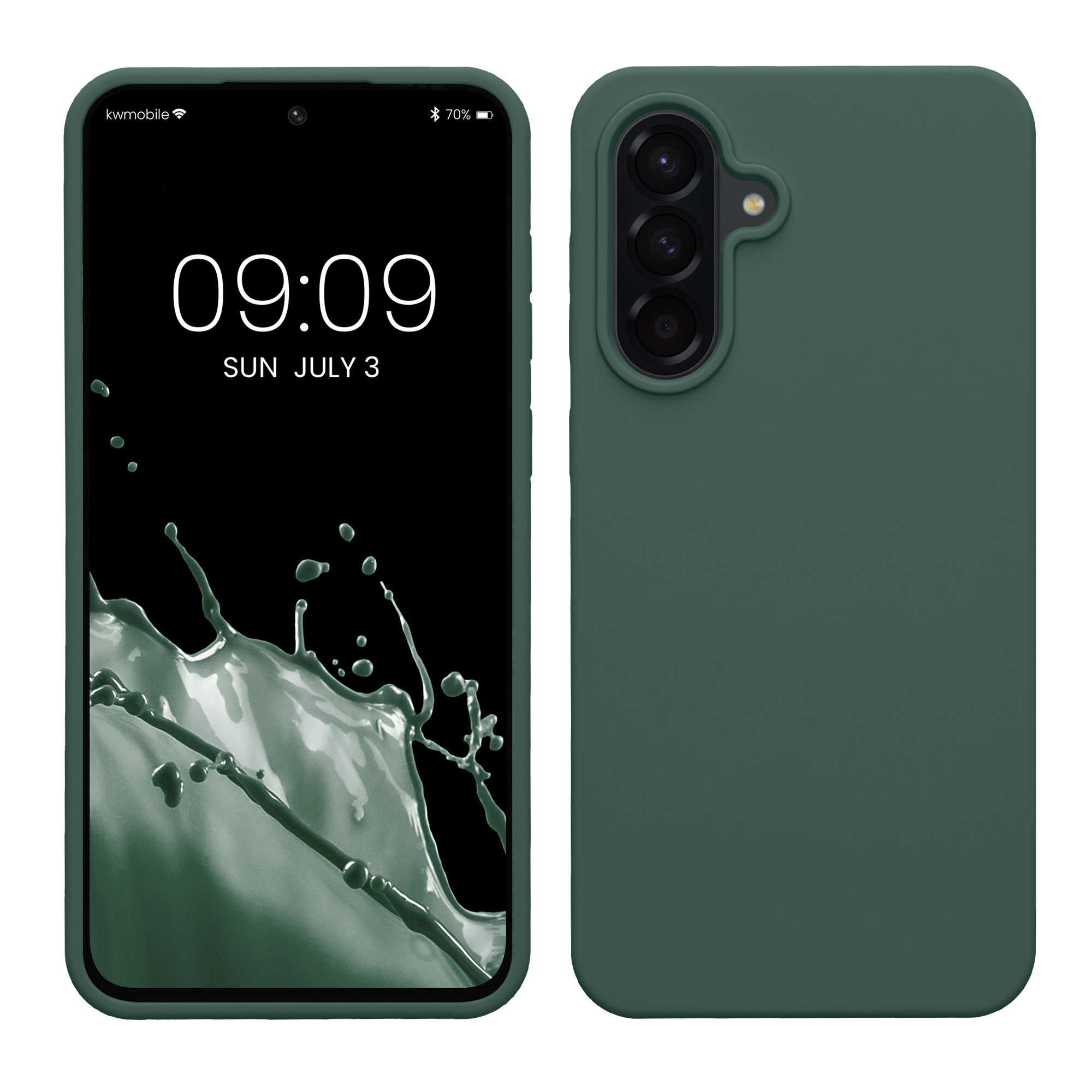 Pouzdro pro Samsung Galaxy A56 5G kwmobile silikonové - mechově zelená