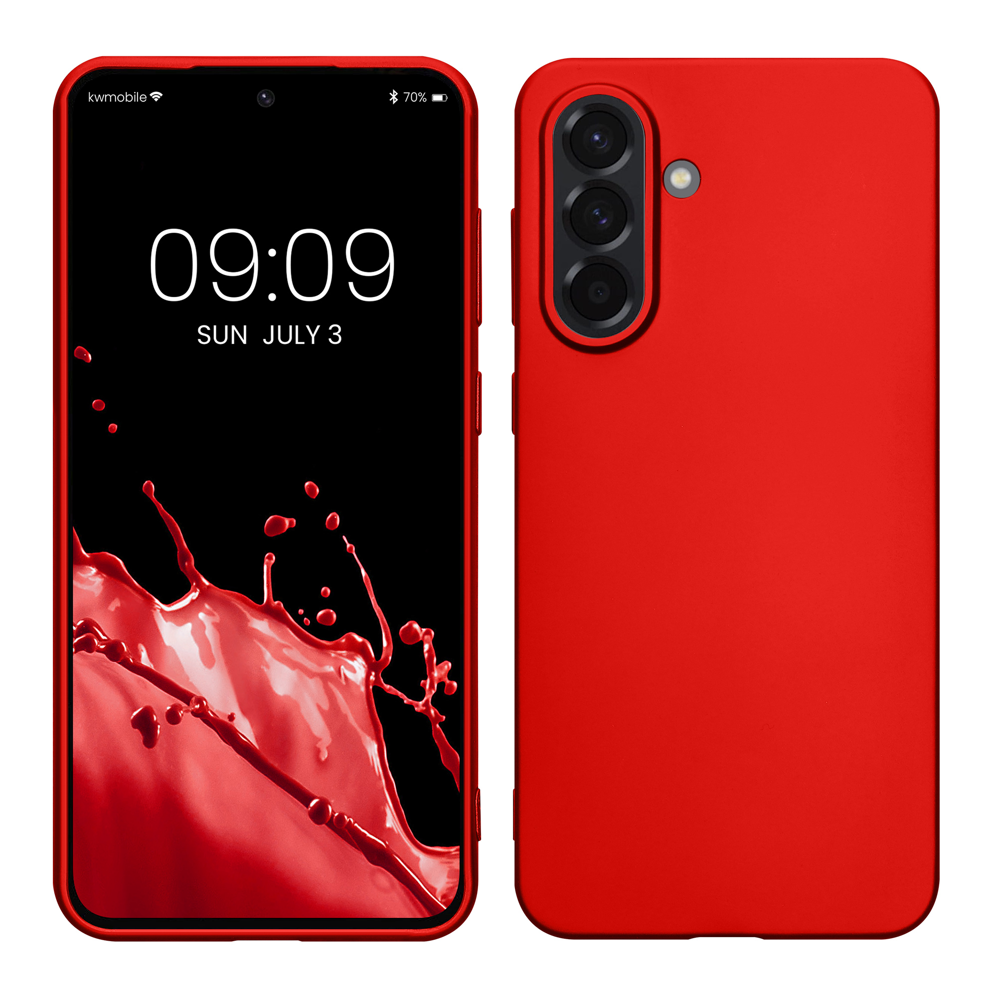 Kryt na mobil Samsung Galaxy A56 5G kwmobile TPU metalický Metalická tmavě červená