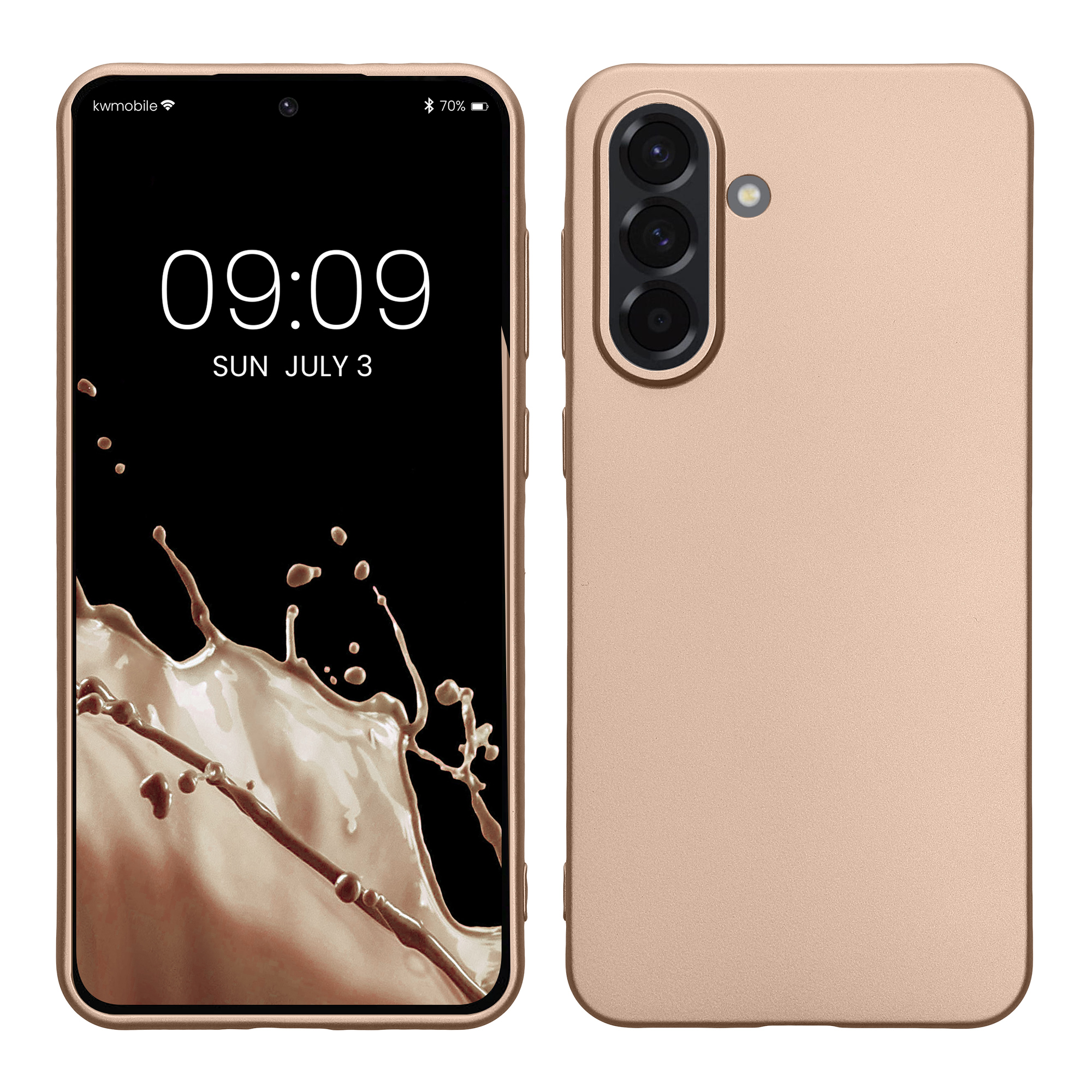 Pouzdro pro Samsung Galaxy A56 5G kwmobile tenké metalické silikonové - metalický zlatá