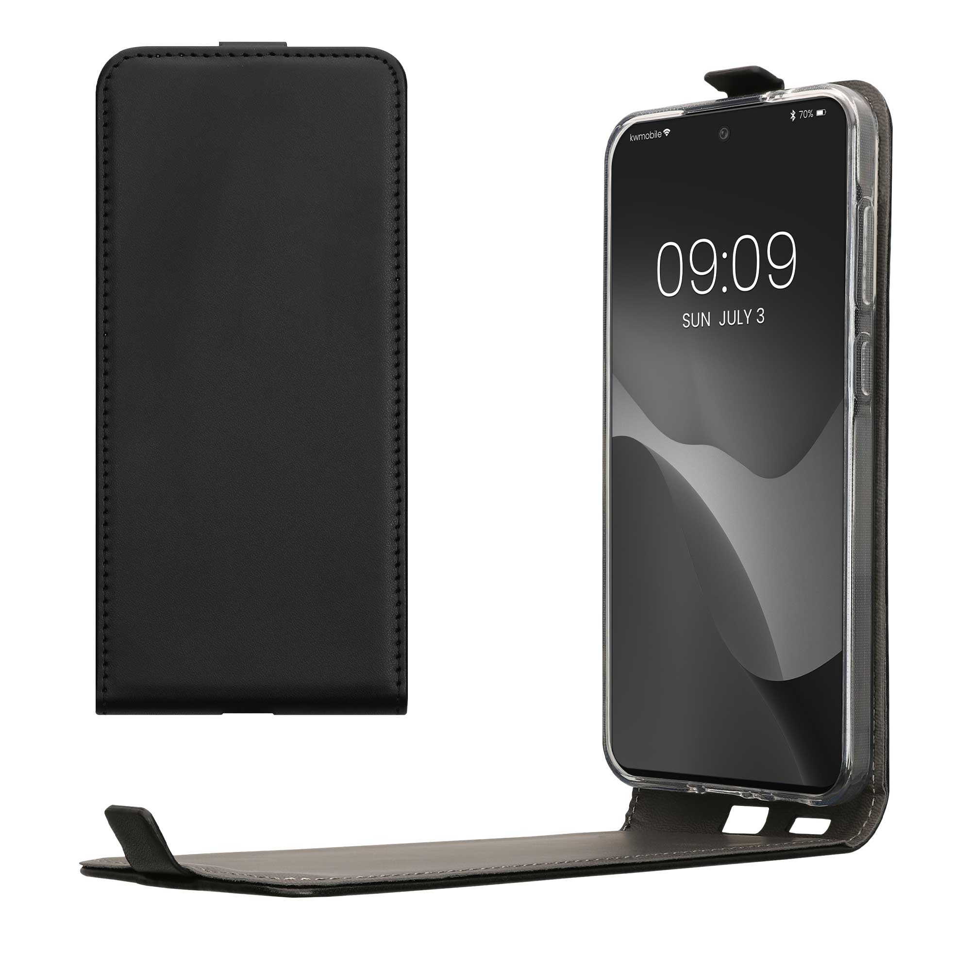 Flip pouzdro Samsung Galaxy A56 5G kwmobile PU kůže vertikální s magnetem Černá