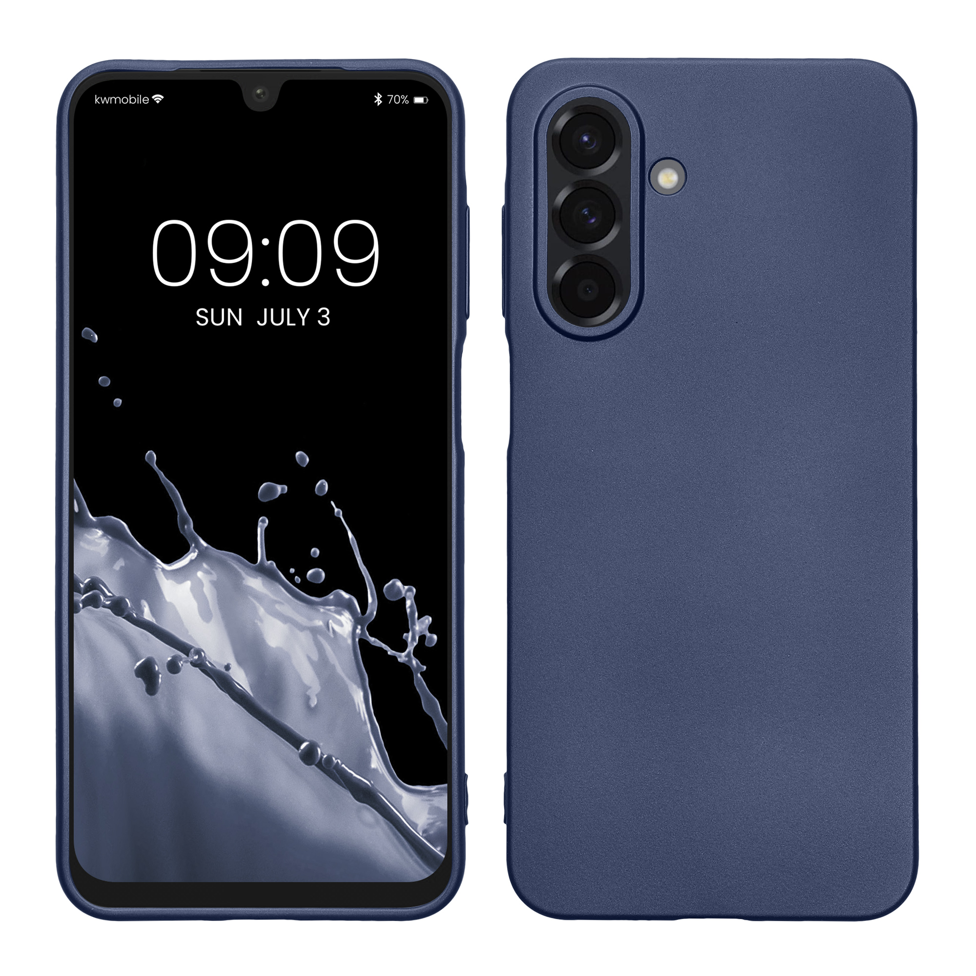 Kryt na mobil Samsung Galaxy A26 5G kwmobile TPU metalický Metalická modrá