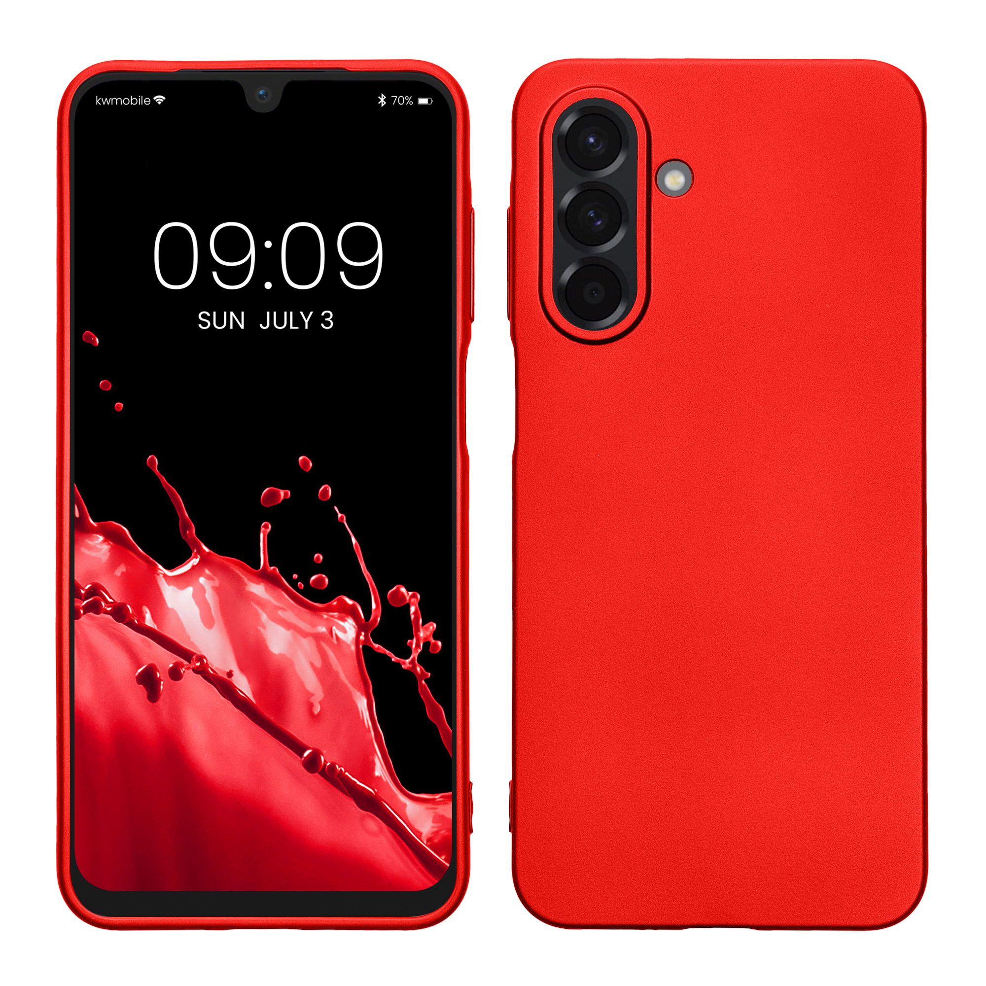 Kryt na mobil Samsung Galaxy A26 5G kwmobile TPU metalický Metalická tmavě červená