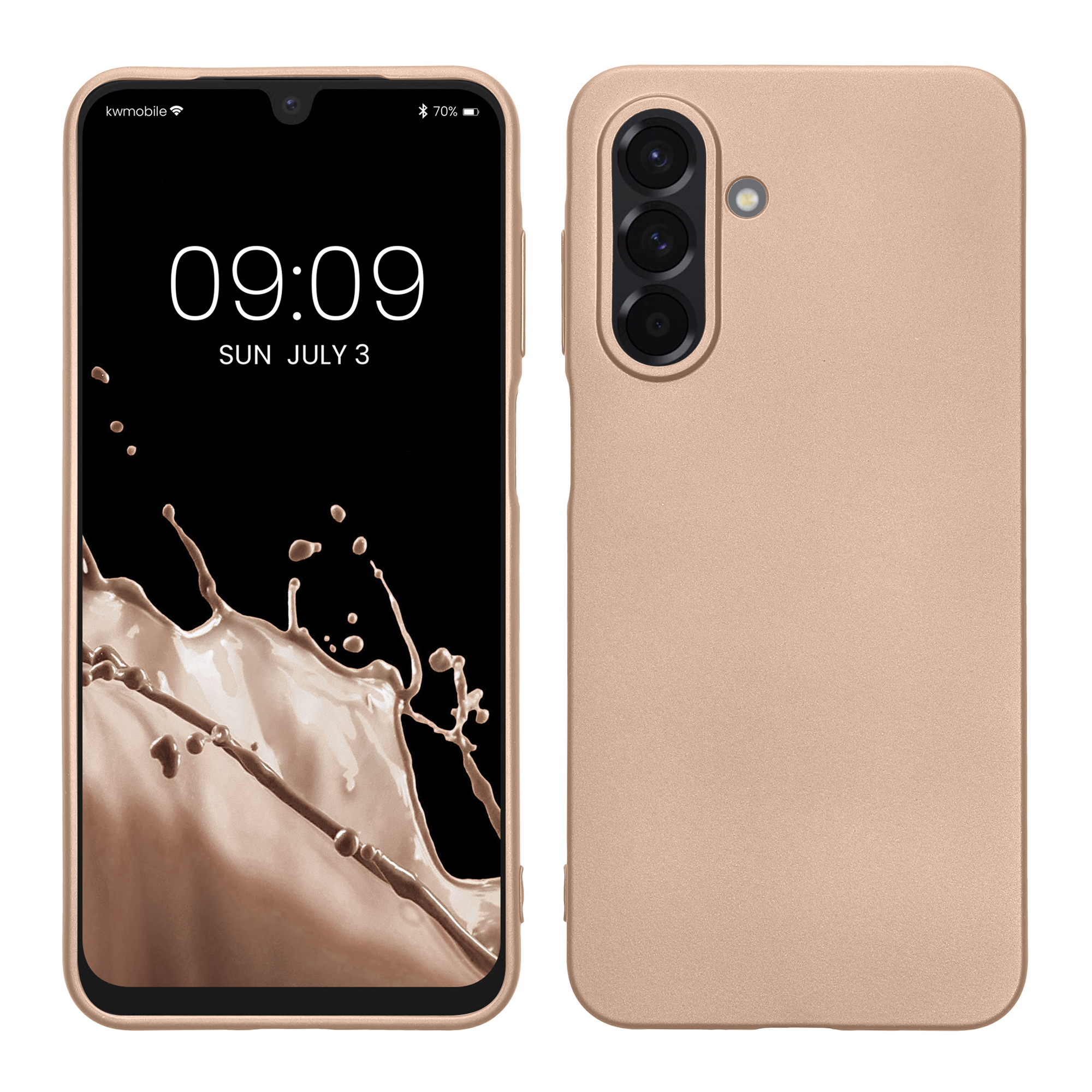 Pouzdro pro Samsung Galaxy A26 5G kwmobile tenké metalické silikonové - metalický zlatá