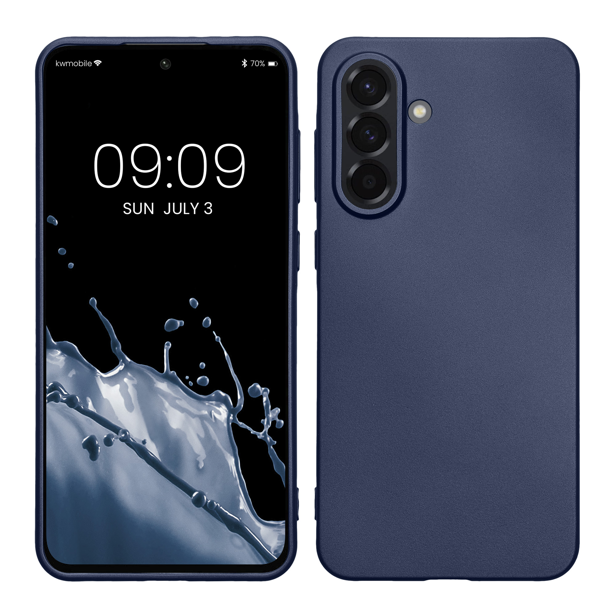 Metalický kryt na mobil Samsung Galaxy A36 5G kwmobile metalicky modrý
