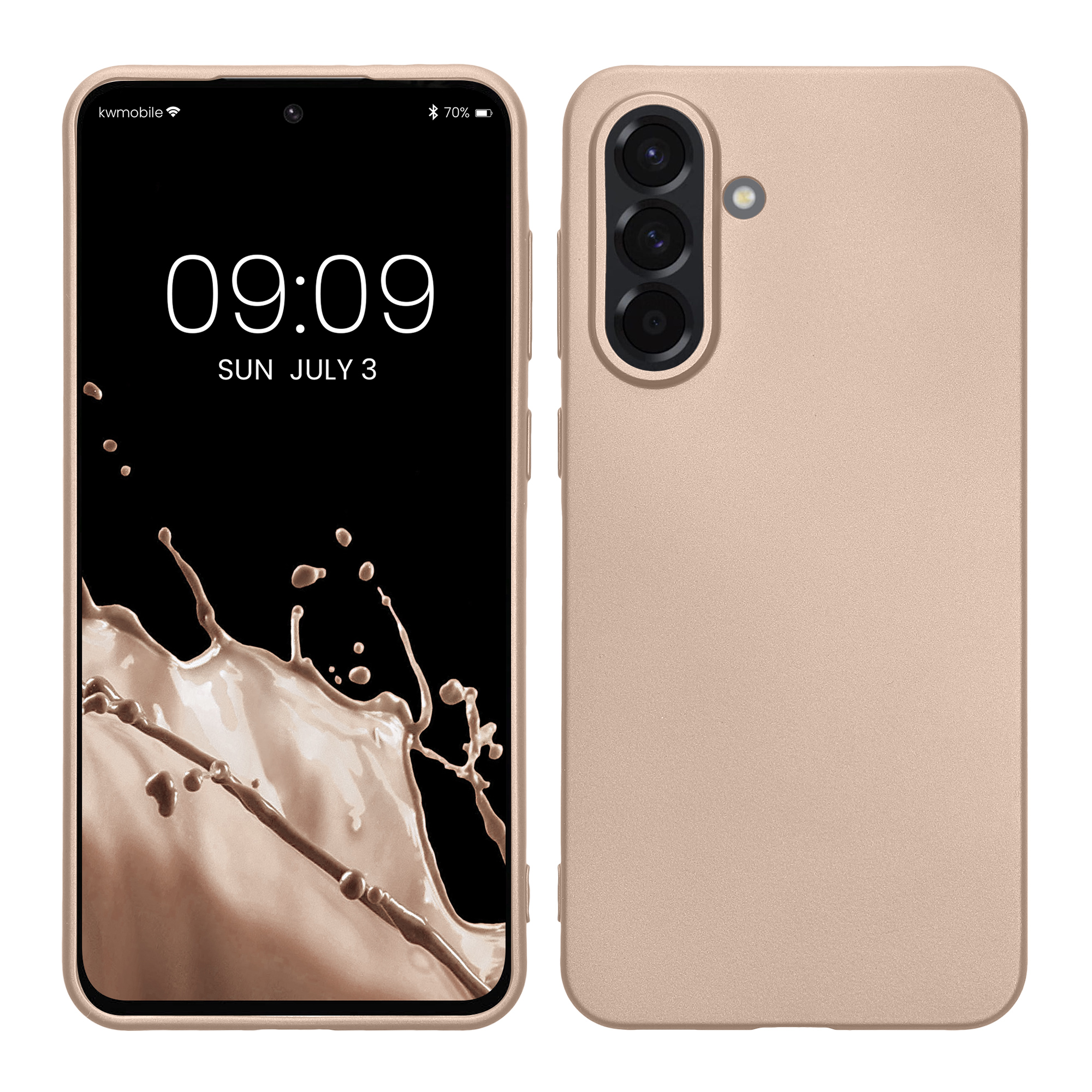 Metalický kryt na mobil Samsung Galaxy A36 5G kwmobile metalicky zlatý