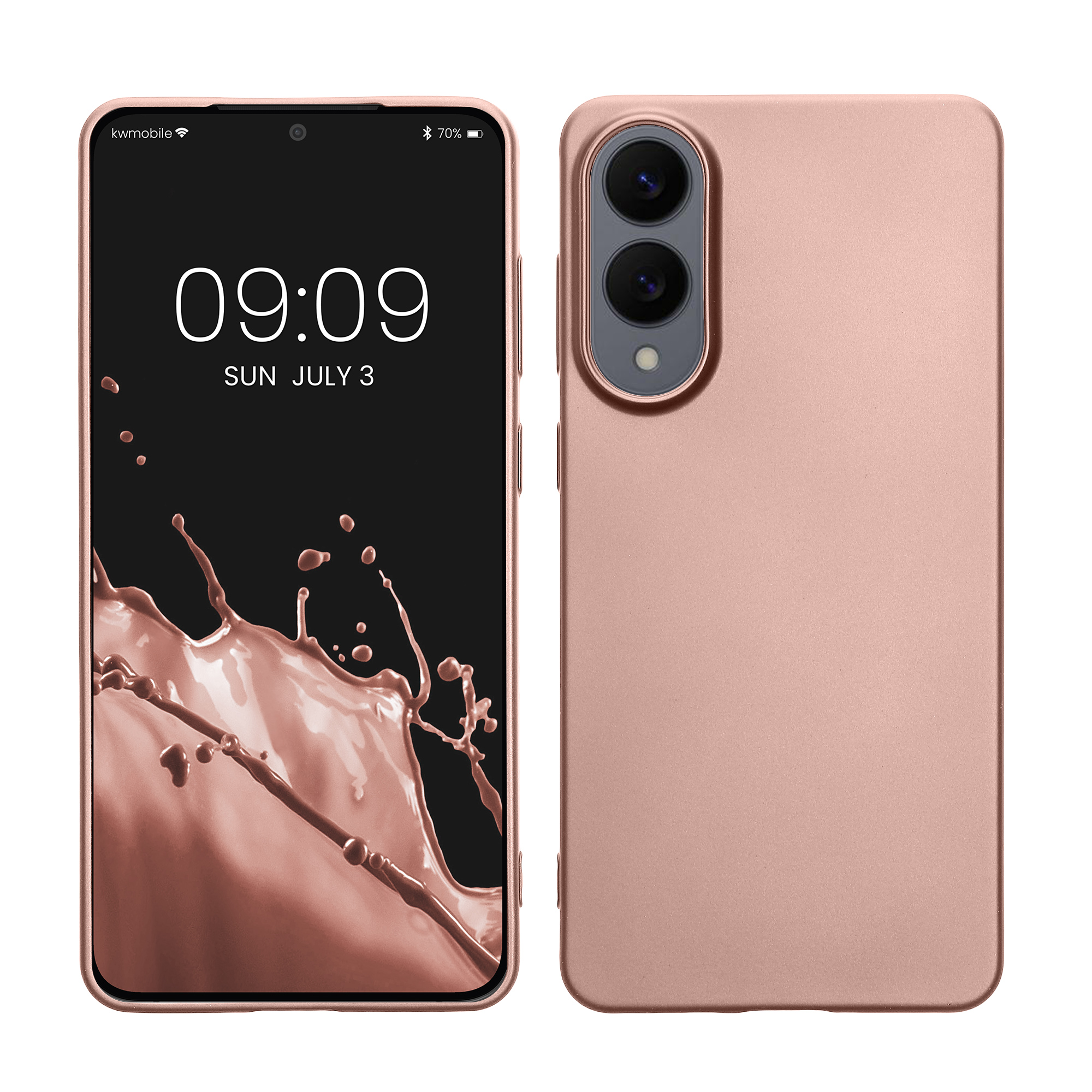 Kryt na mobil Samsung Galaxy S25 Edge kwmobile metalická růžově zlatá